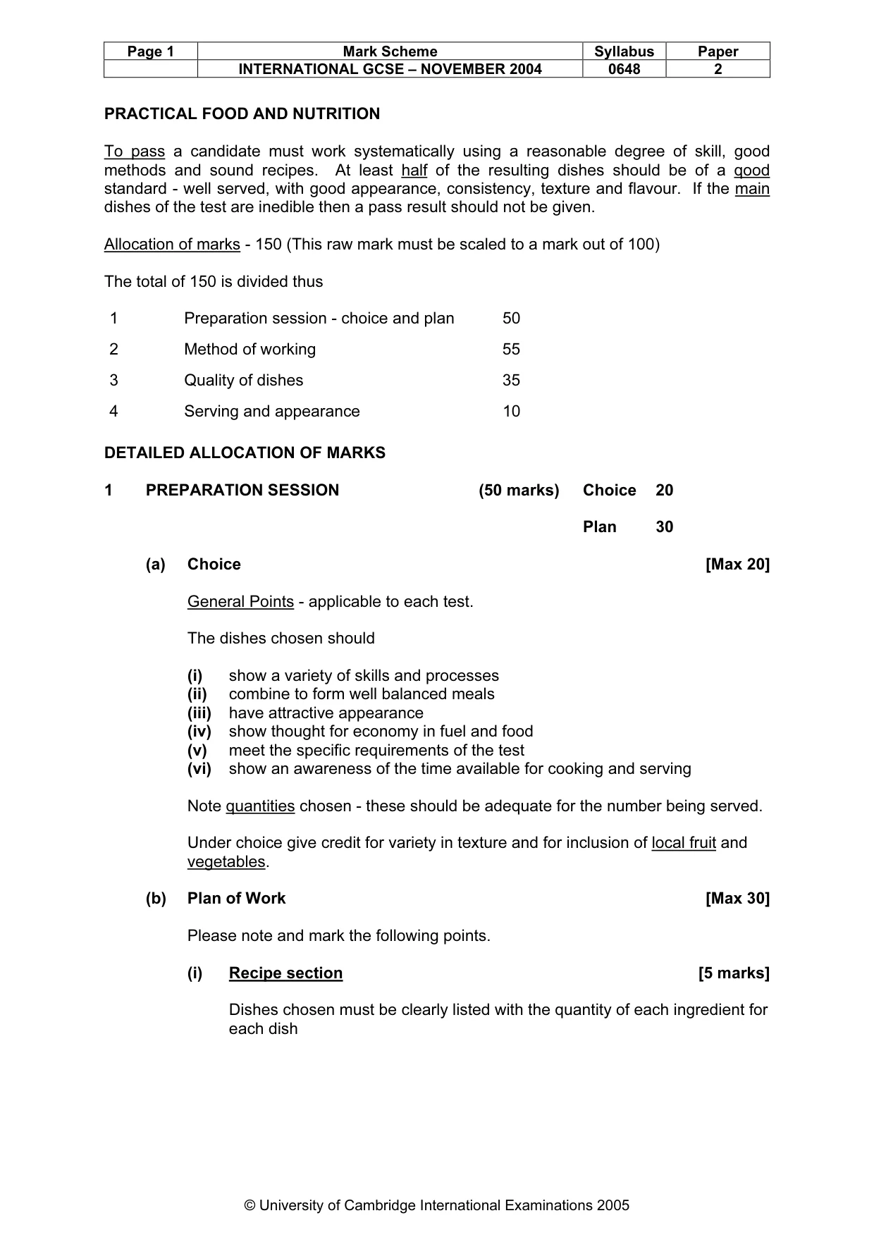 Mark scheme, page 4 of 9