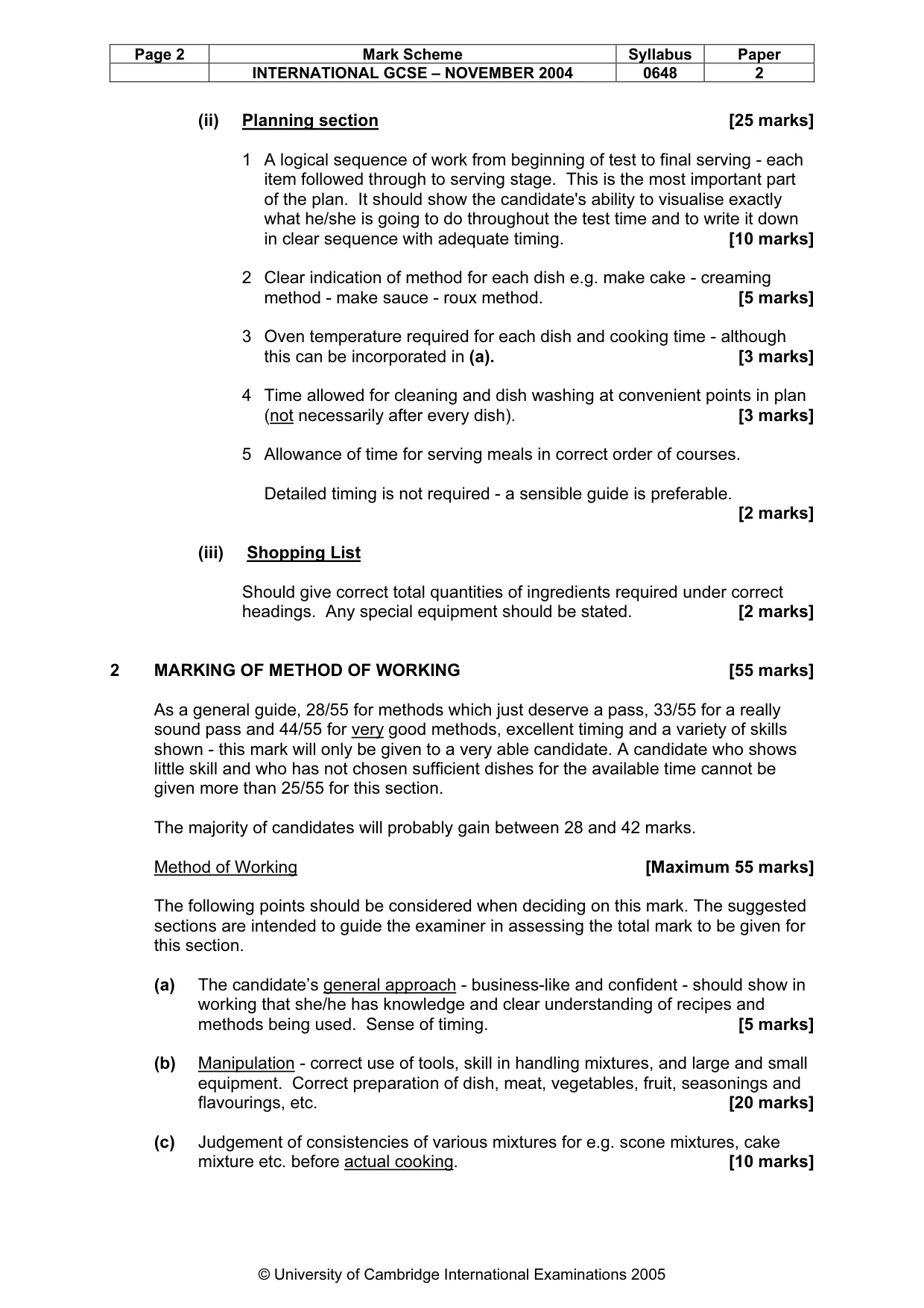 Mark scheme, page 5 of 9