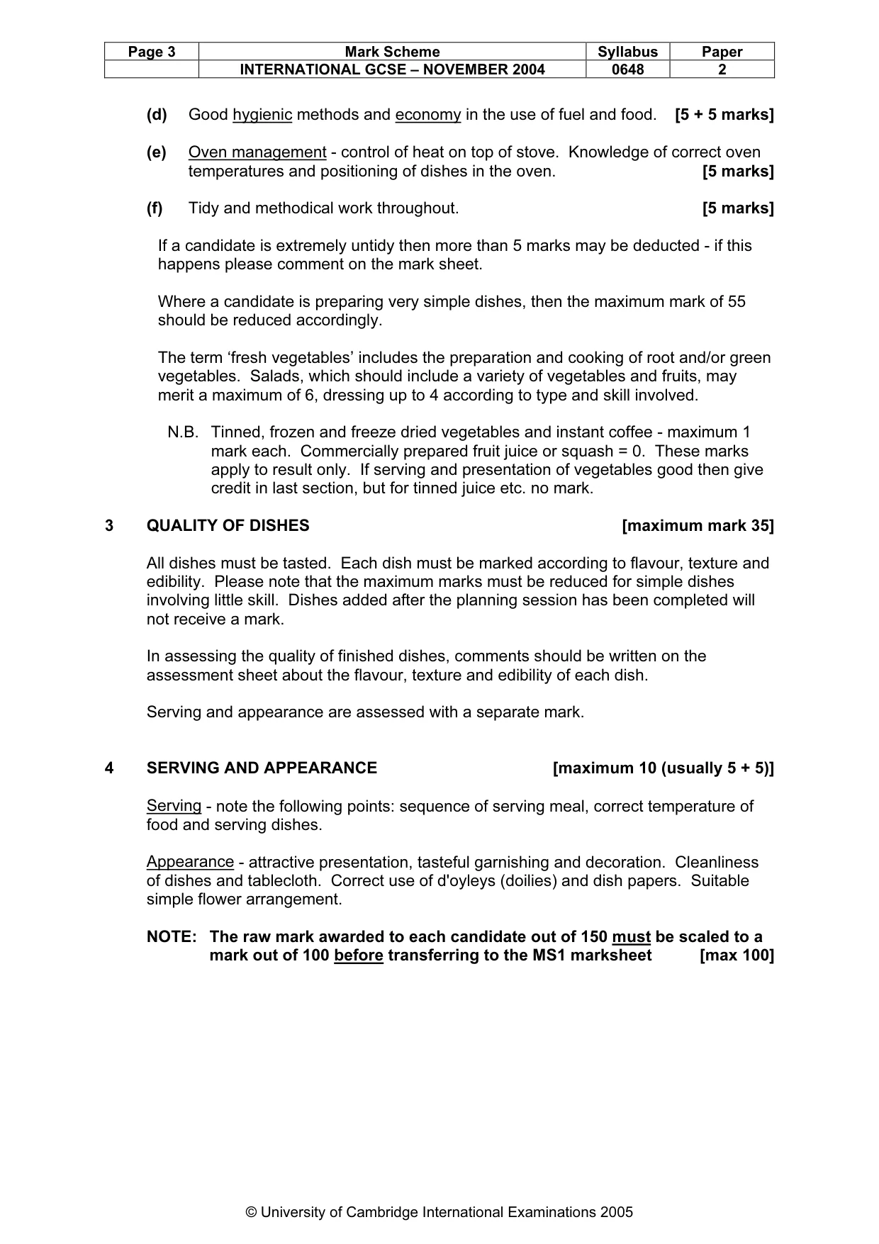 Mark scheme, page 6 of 9