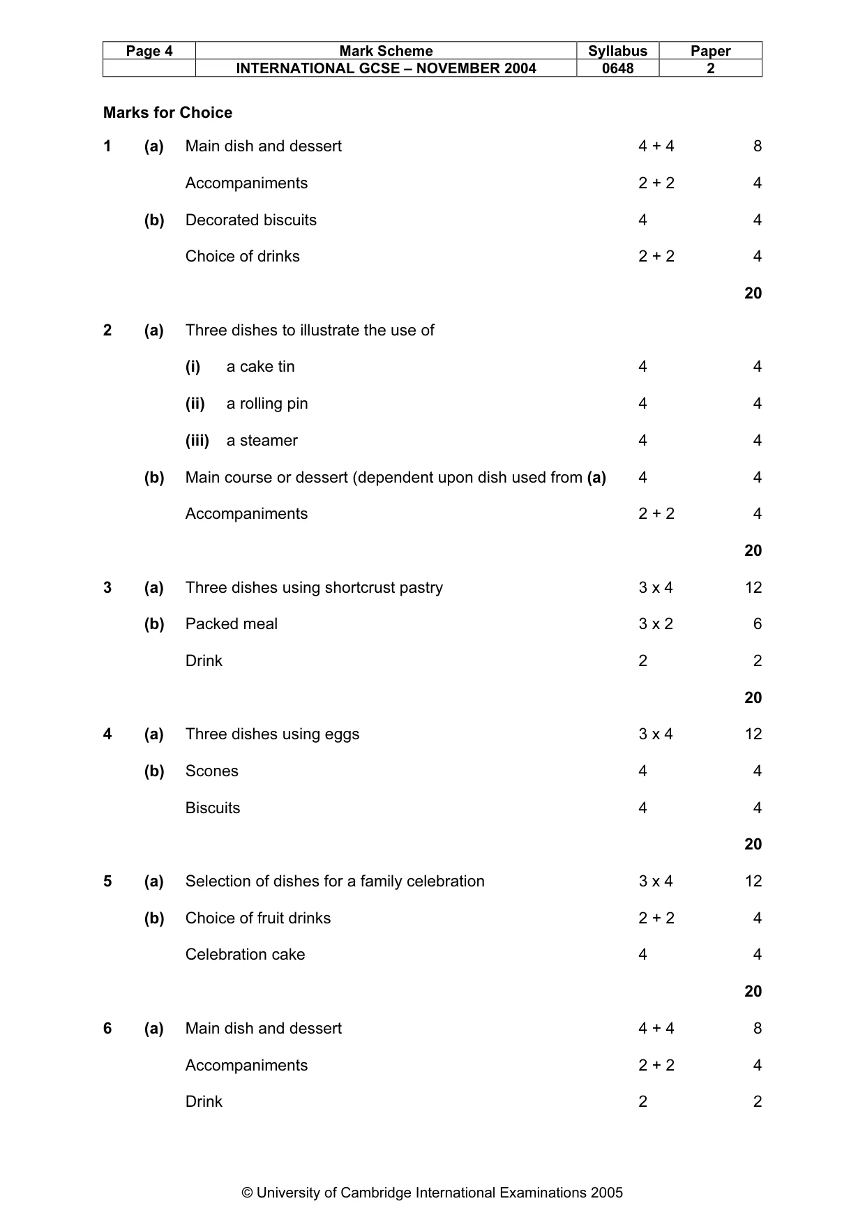 Mark scheme, page 7 of 9