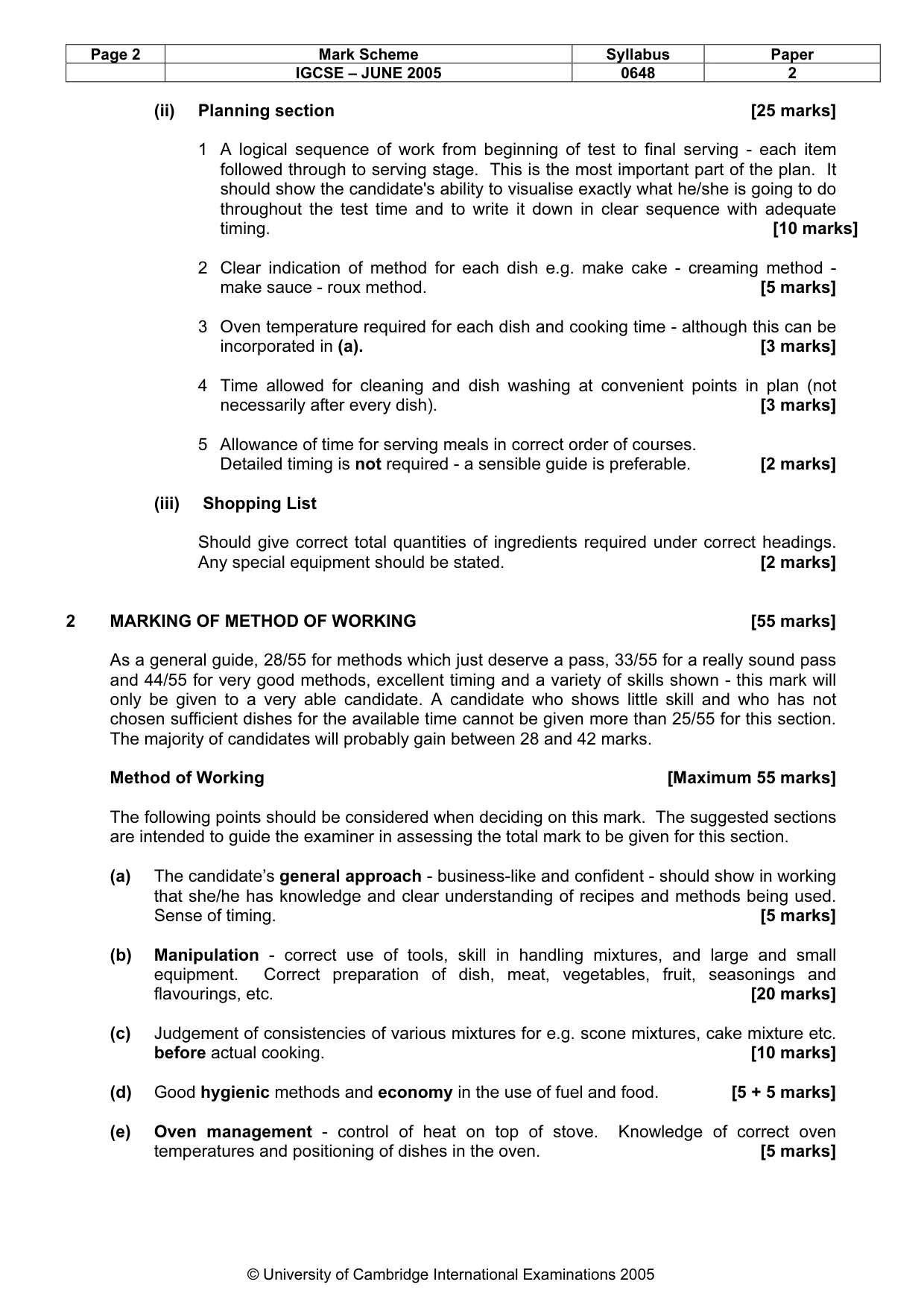 Mark scheme, page 5 of 7