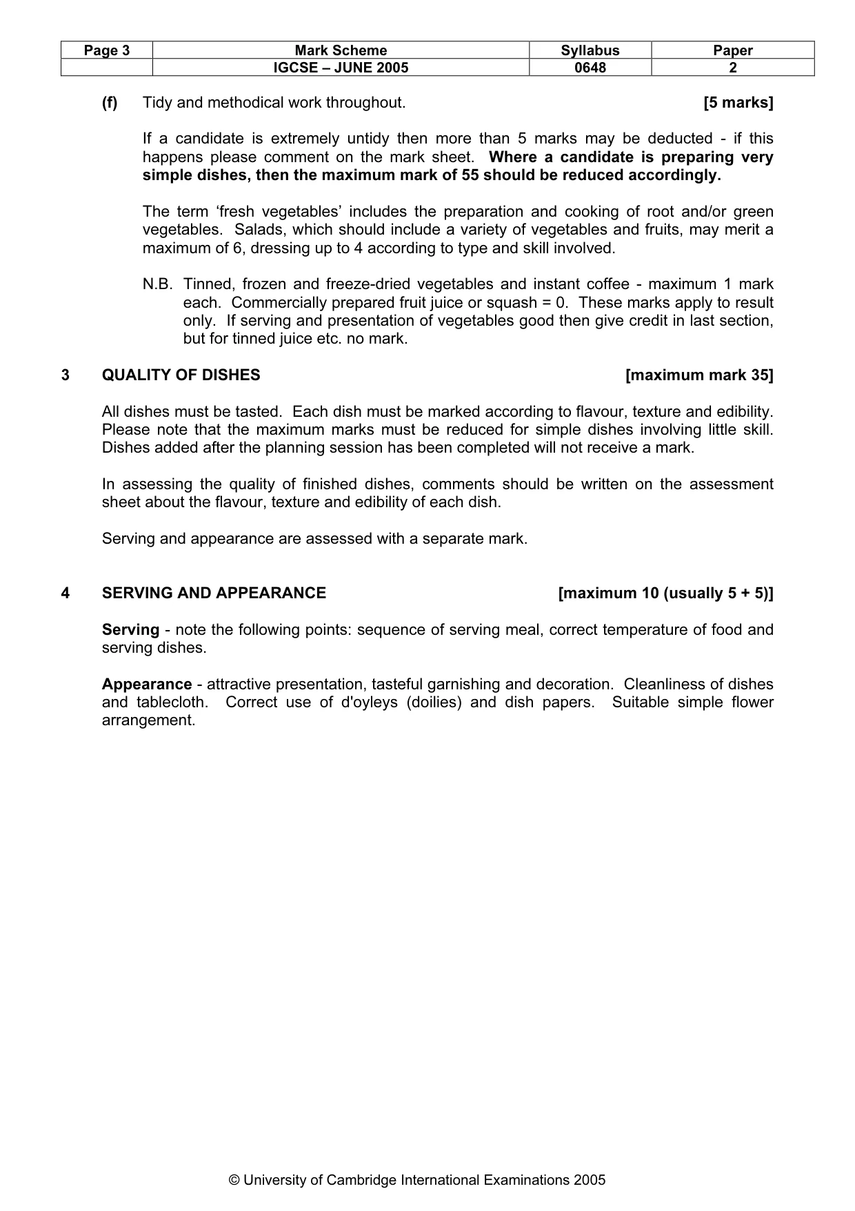 Mark scheme, page 6 of 7
