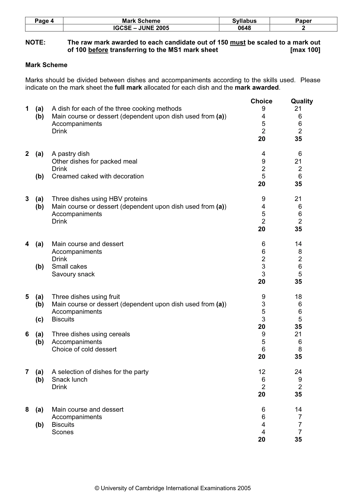 Mark scheme, page 7 of 7