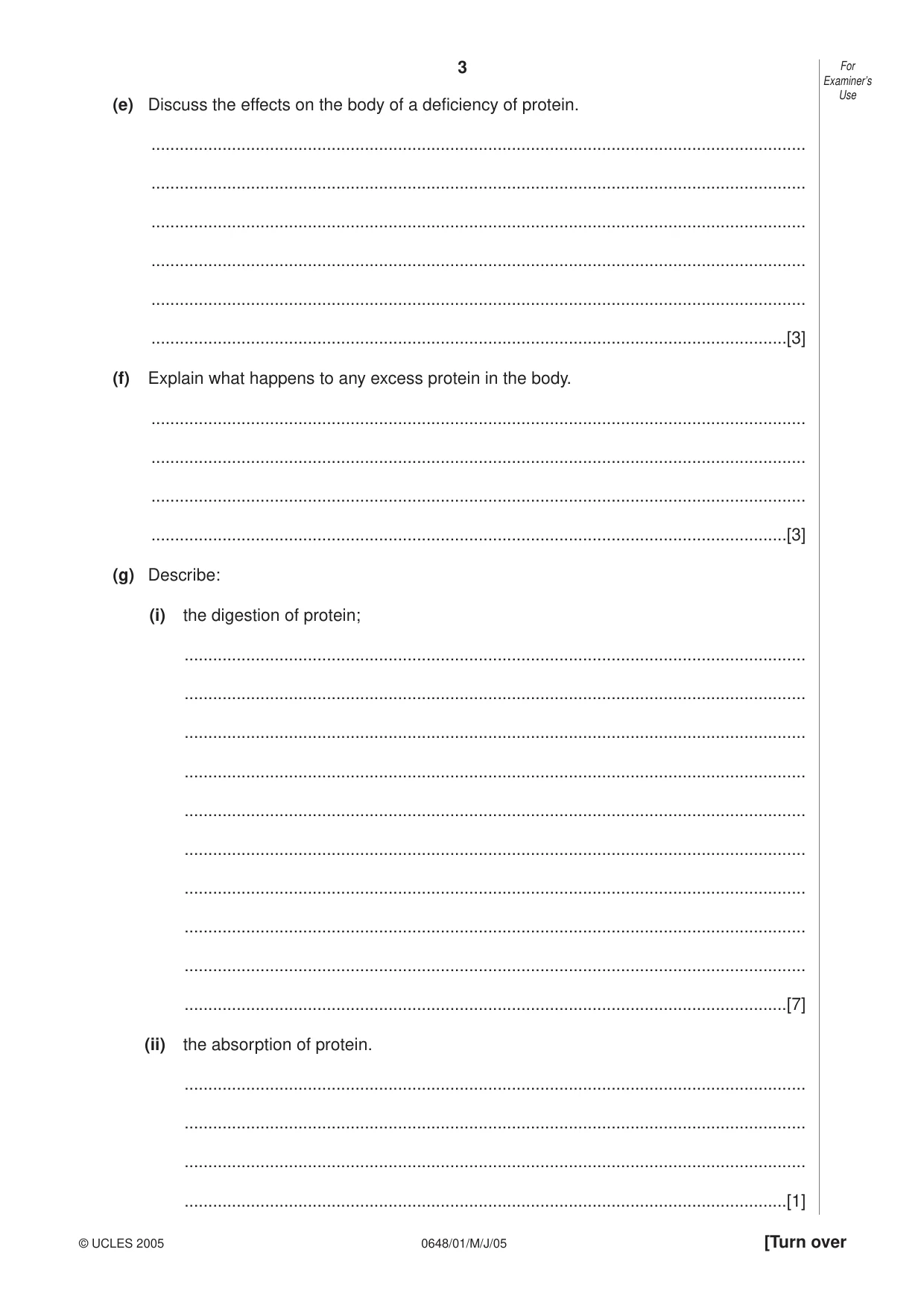 Cambridge IGCSE Food and Nutrition 0648 2005 May/June Paper 1 · Variant 1 question paper, page 3 of 12