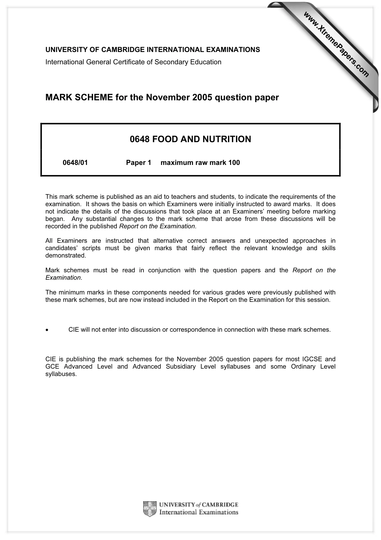 Mark scheme, page 1 of 11