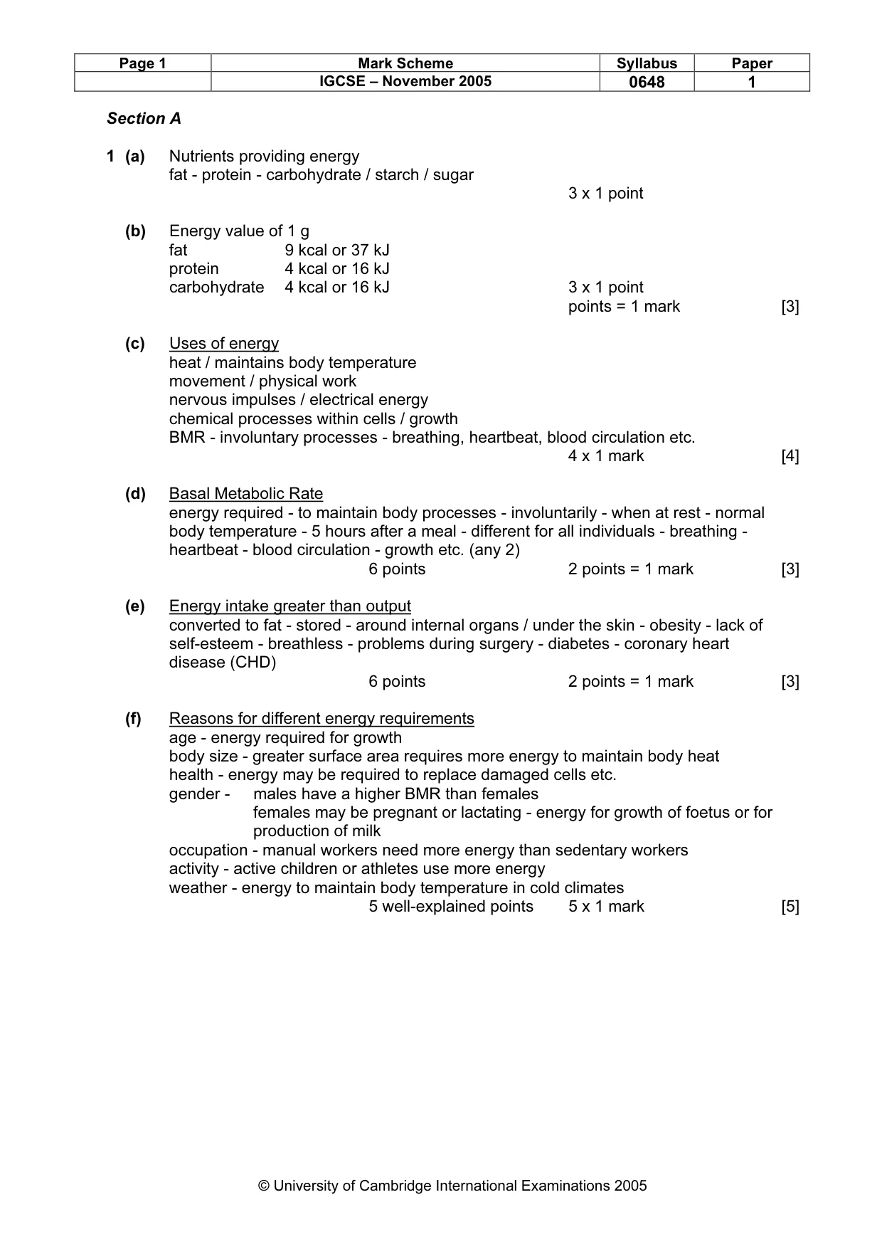 Mark scheme, page 2 of 11