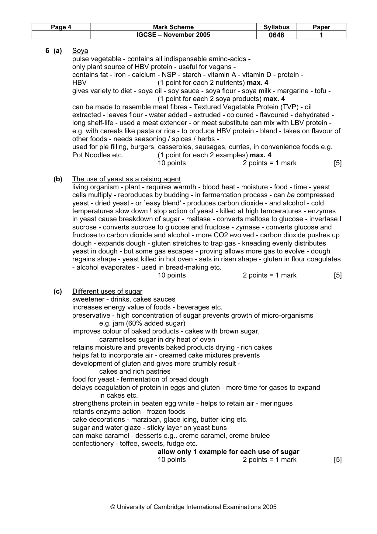 Mark scheme, page 5 of 11