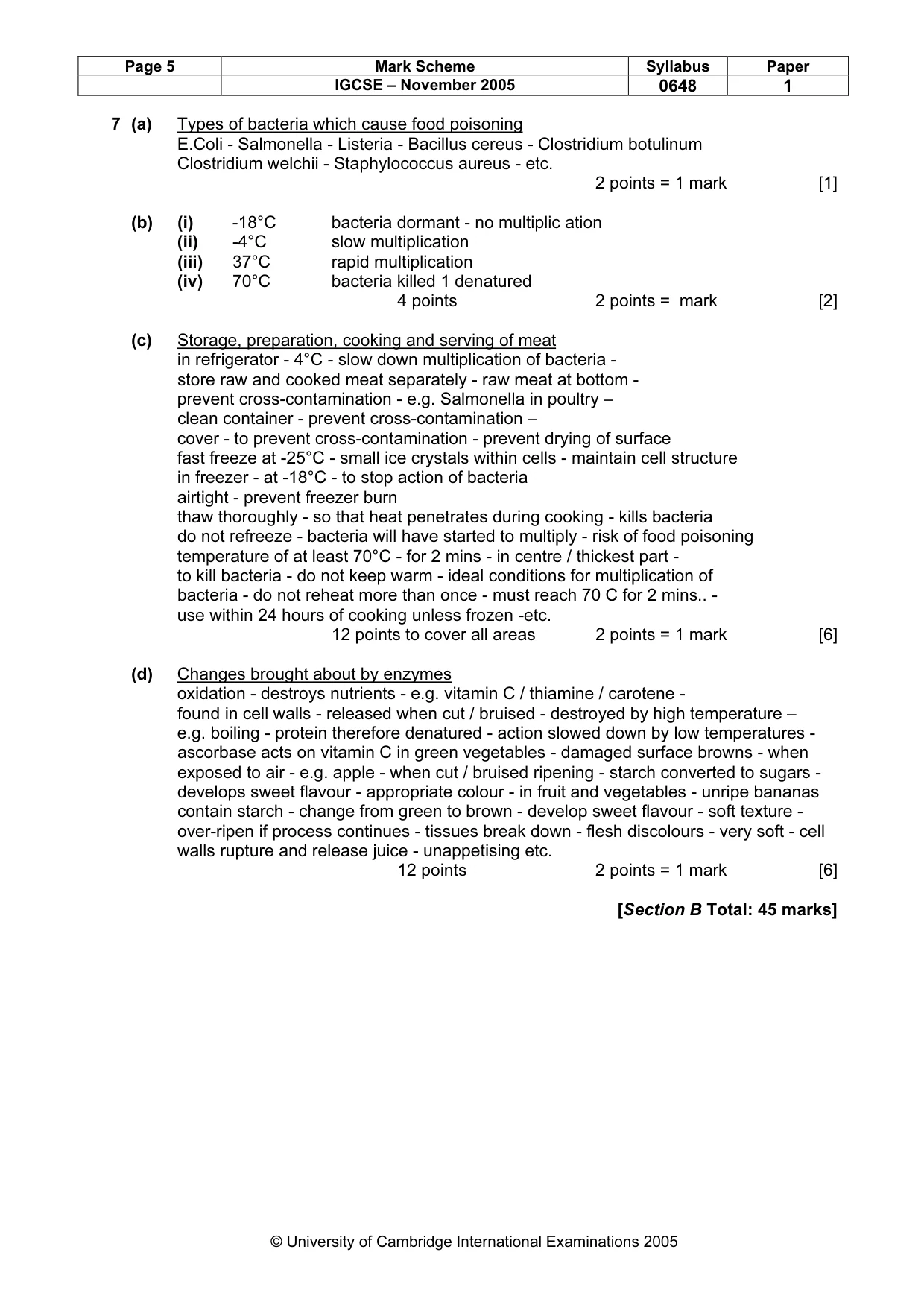 Mark scheme, page 6 of 11