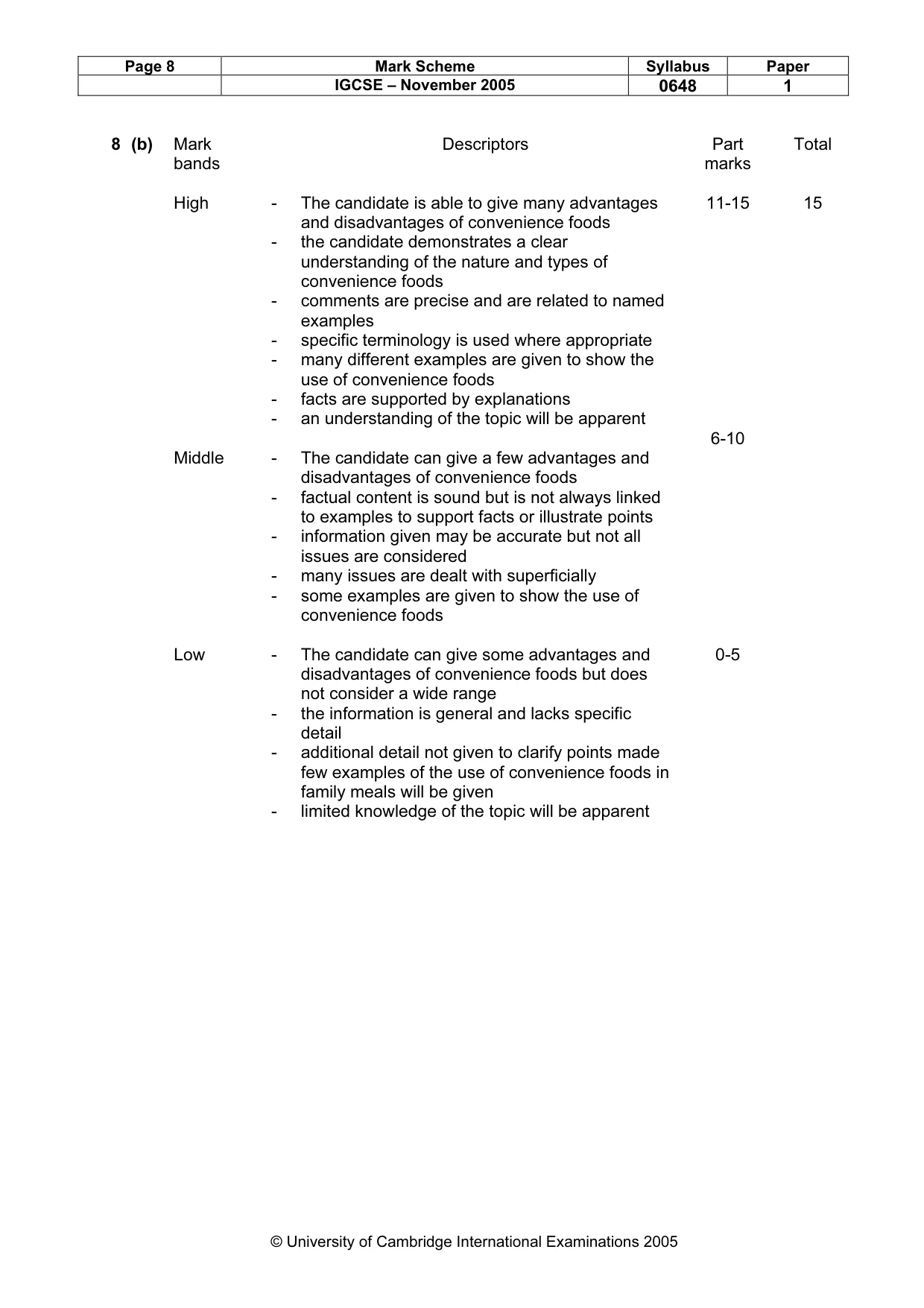 Mark scheme, page 9 of 11