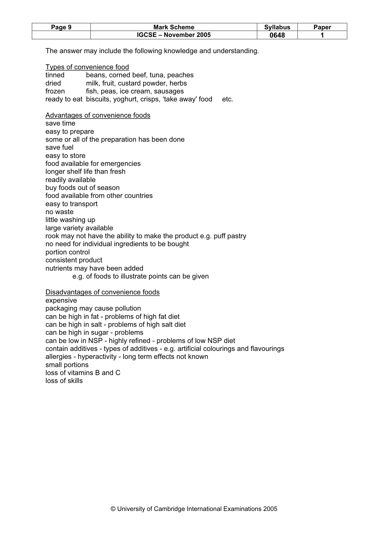 Mark scheme, page 10 of 11