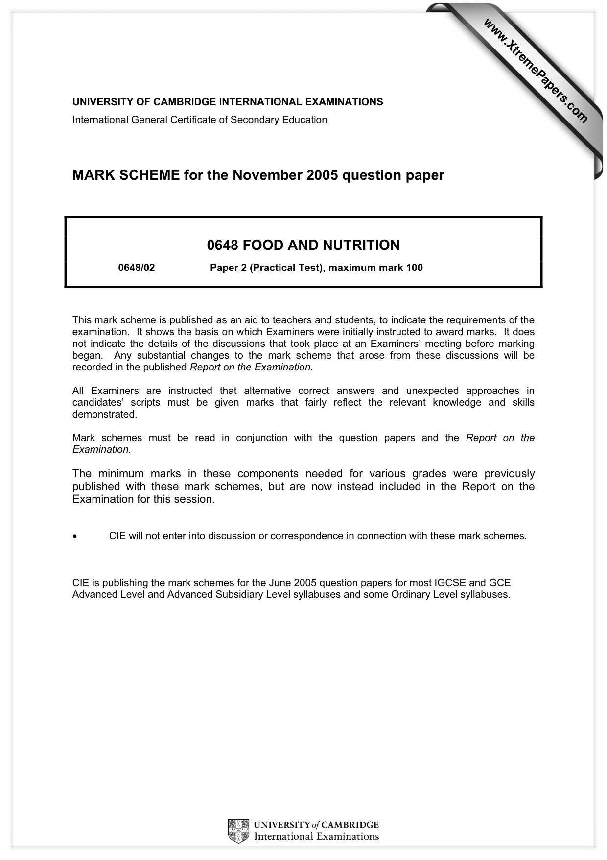 Mark scheme, page 1 of 5