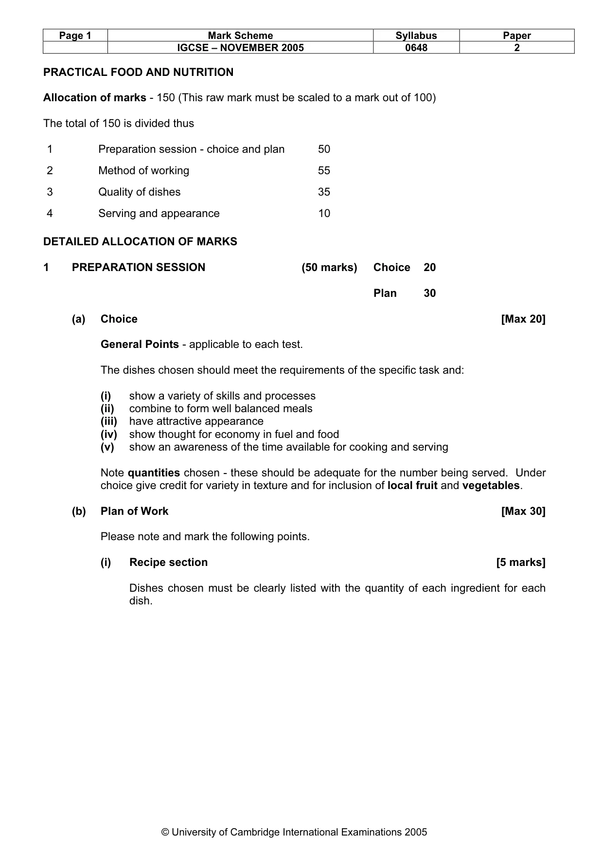 Mark scheme, page 2 of 5