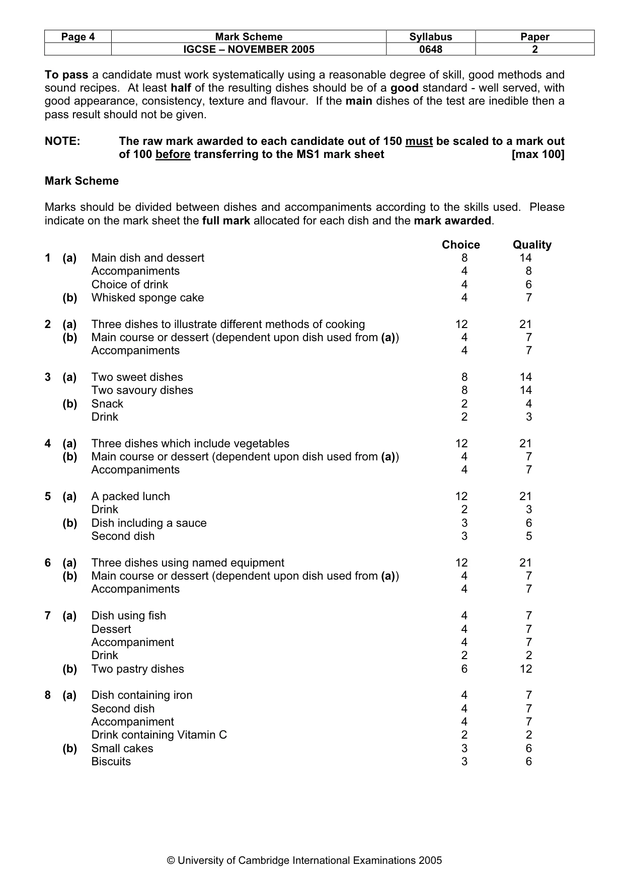Mark scheme, page 5 of 5