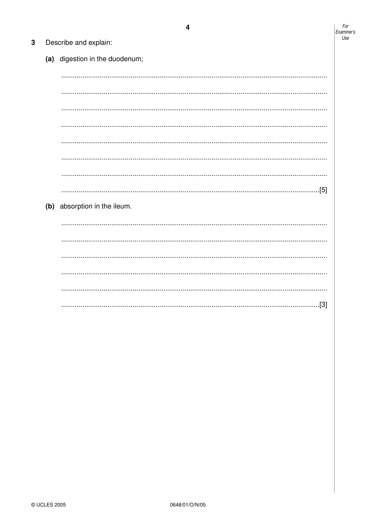 Cambridge IGCSE Food and Nutrition 0648 2005 Oct/Nov Paper 1 · Variant 1 question paper, page 4 of 12