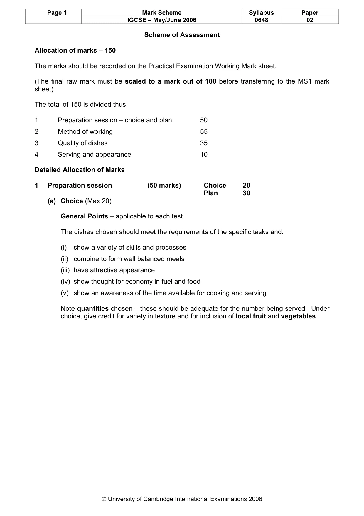 Mark scheme, page 2 of 7