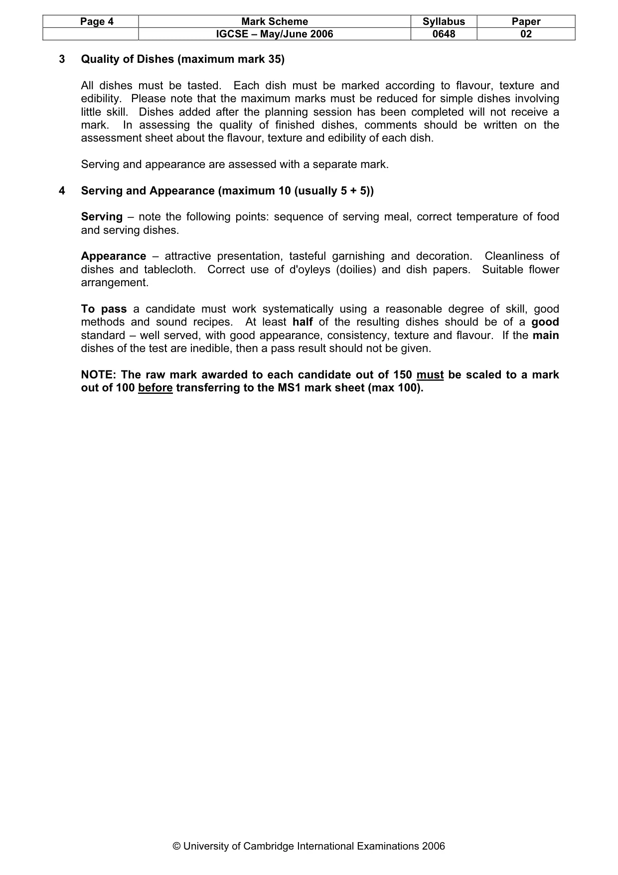 Mark scheme, page 5 of 7