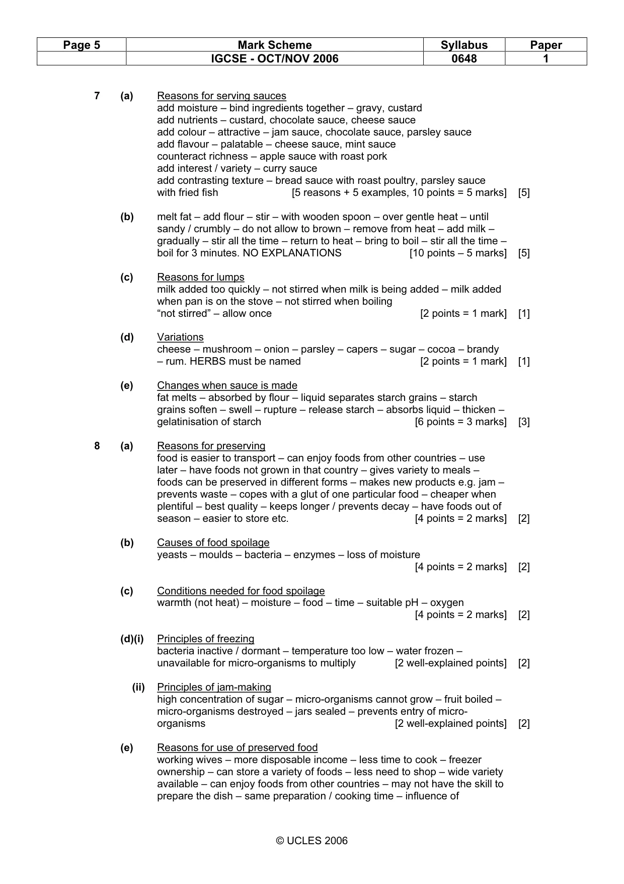 Mark scheme, page 5 of 10