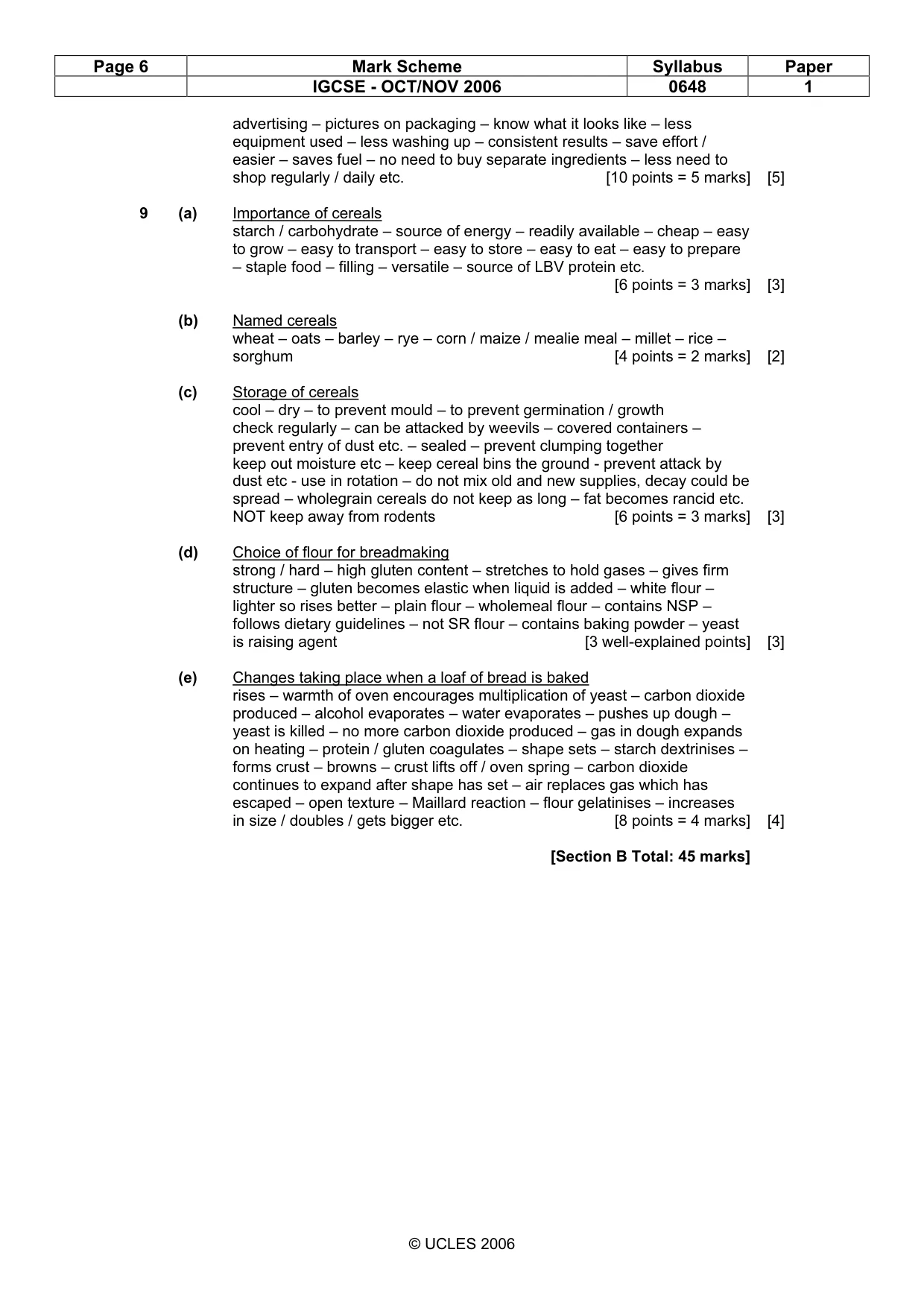 Mark scheme, page 6 of 10