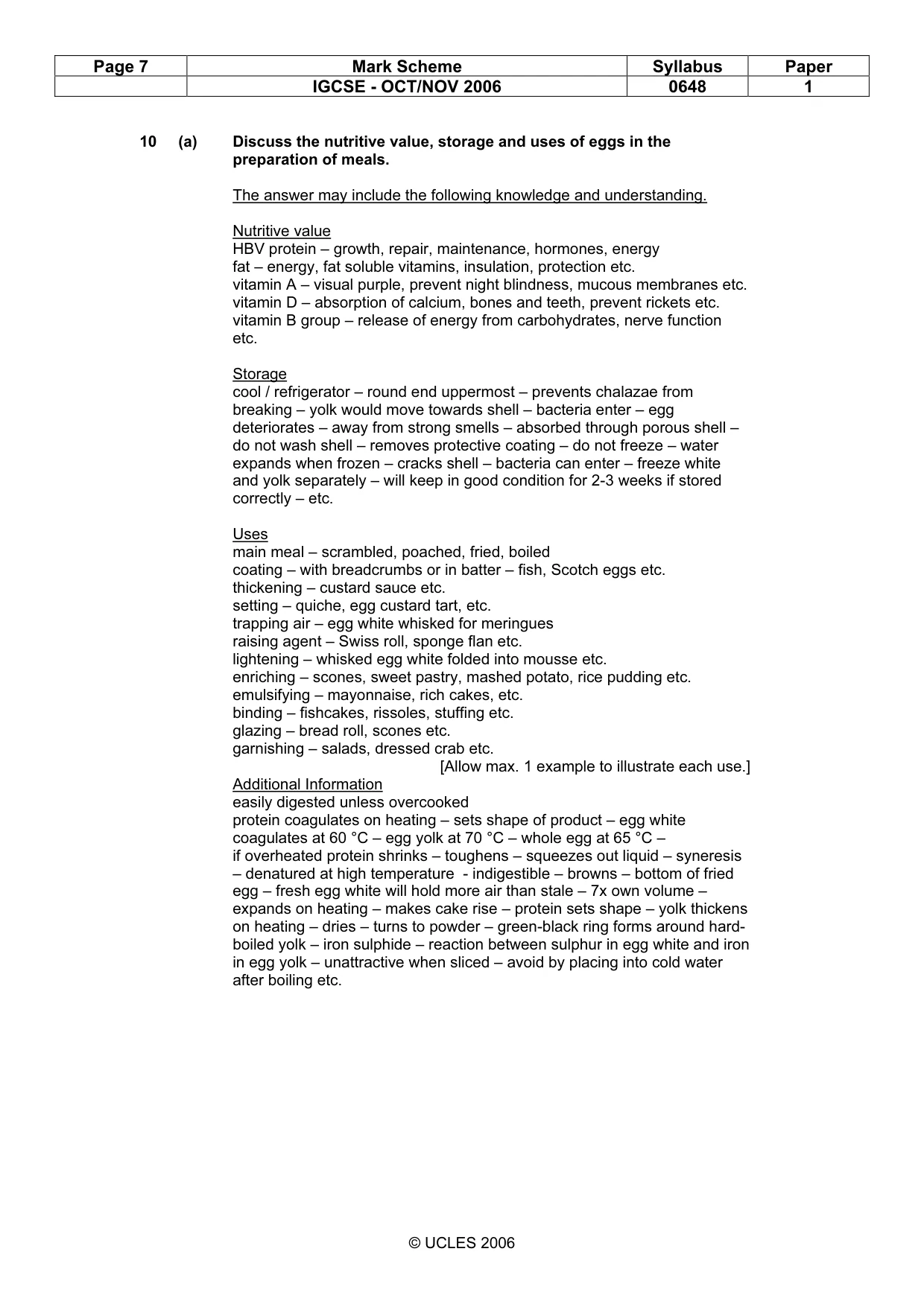 Mark scheme, page 7 of 10