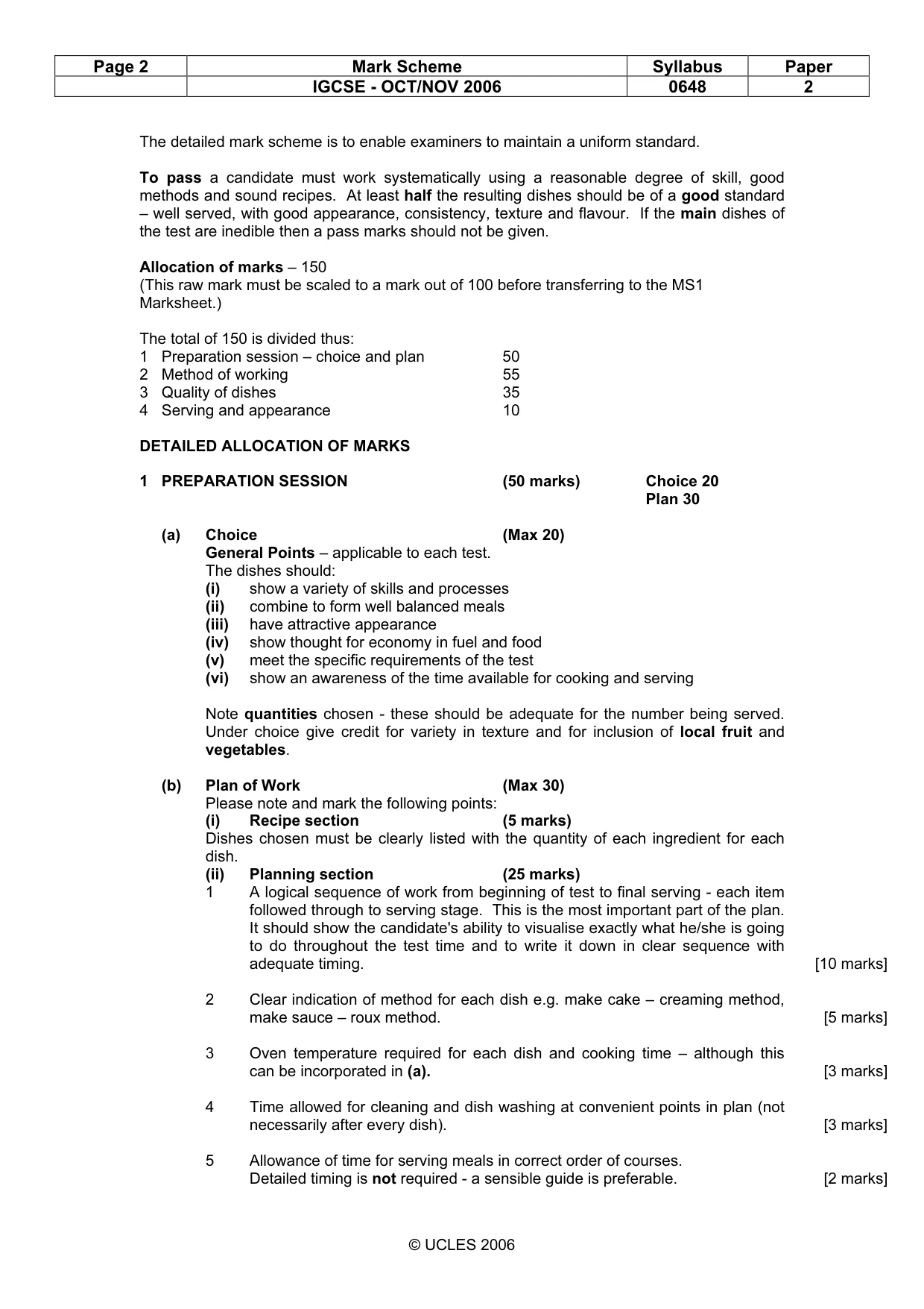 Mark scheme, page 2 of 4