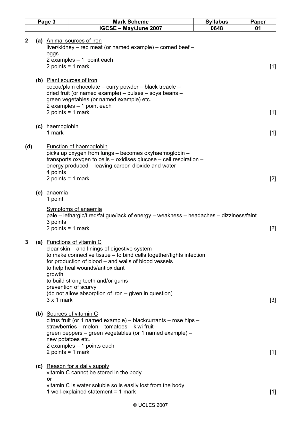 Mark scheme, page 3 of 13