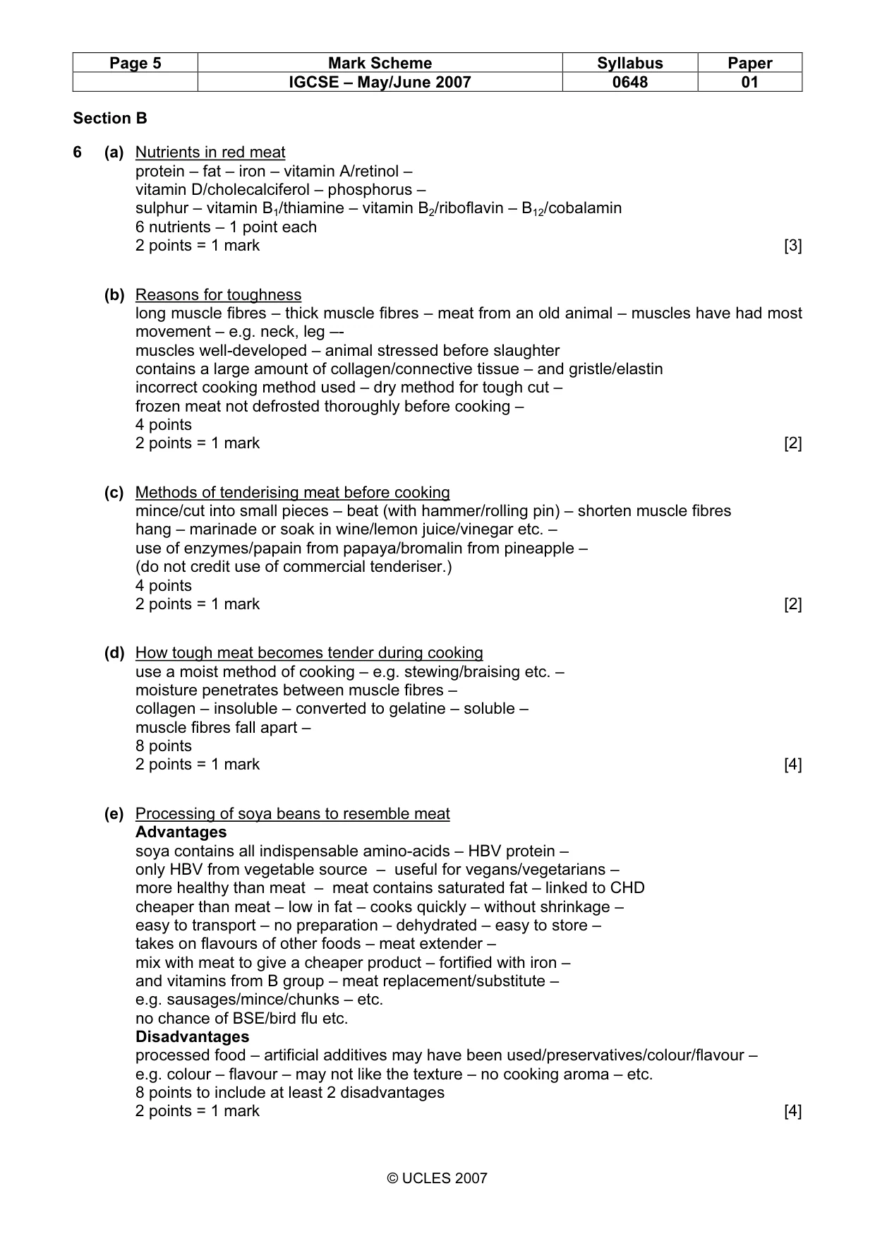 Mark scheme, page 5 of 13