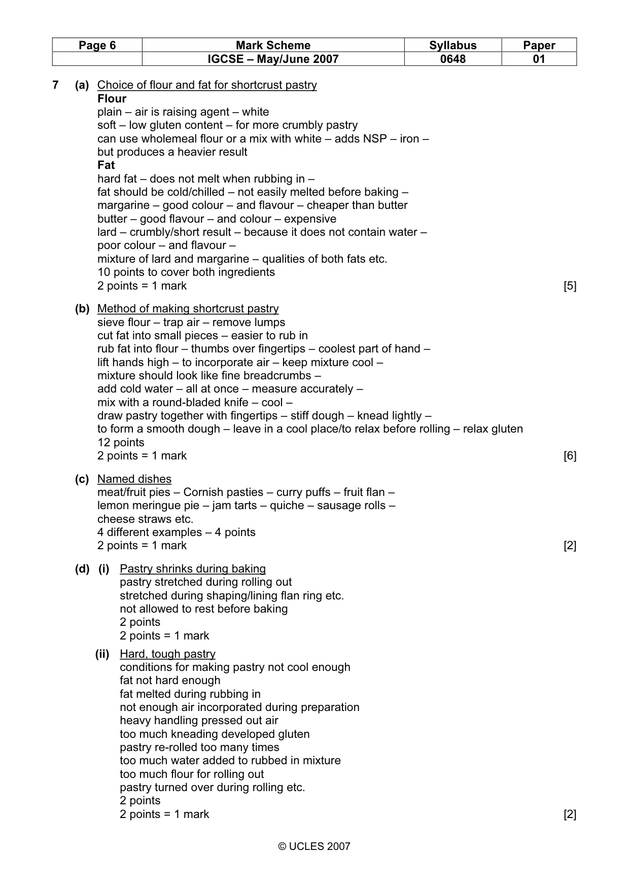 Mark scheme, page 6 of 13