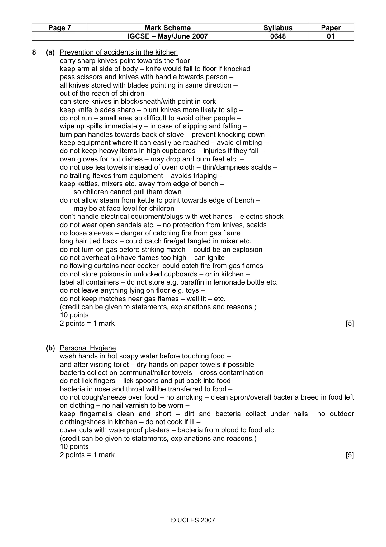 Mark scheme, page 7 of 13