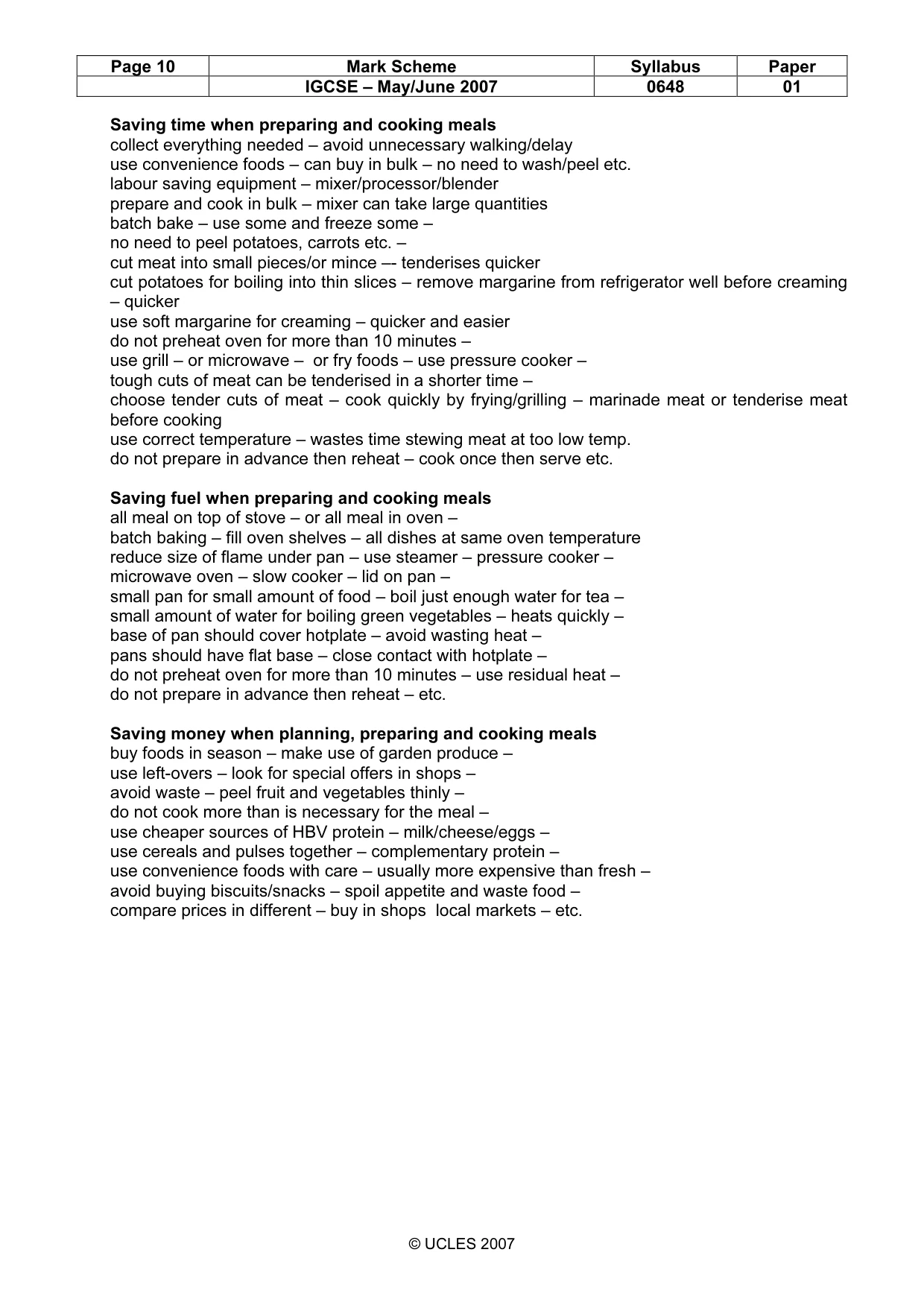 Mark scheme, page 10 of 13