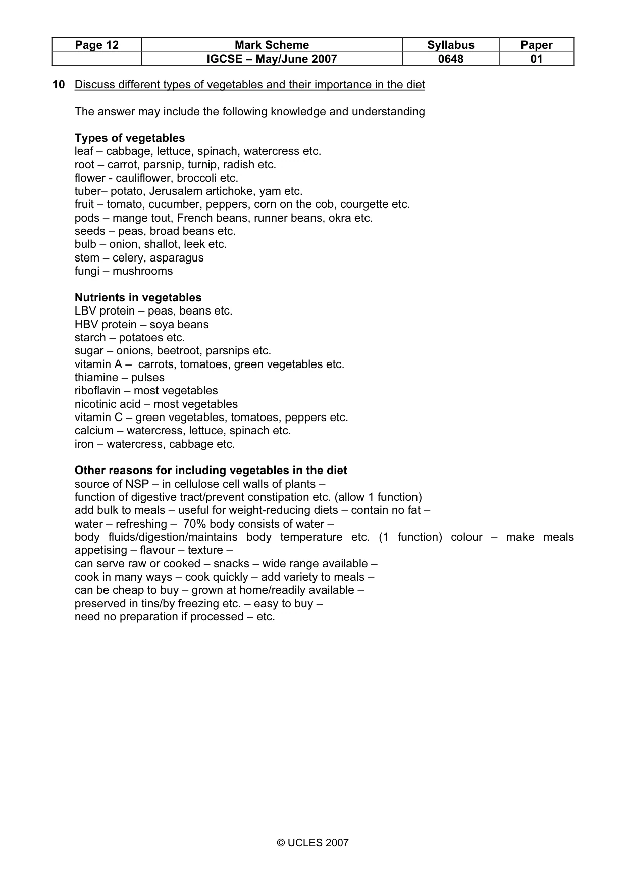 Mark scheme, page 12 of 13