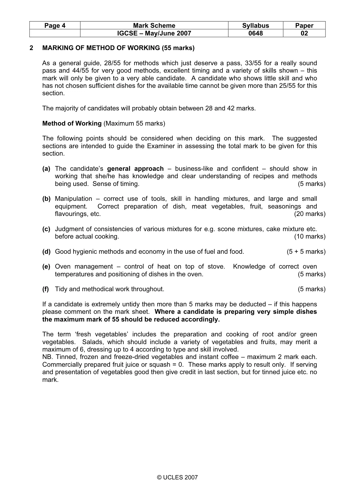 Mark scheme, page 4 of 7