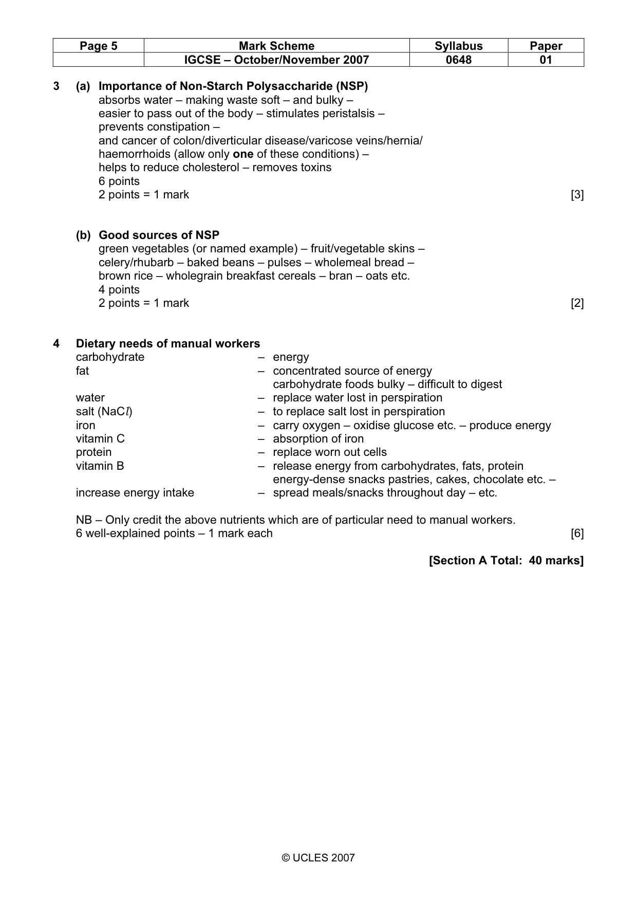 Mark scheme, page 5 of 13