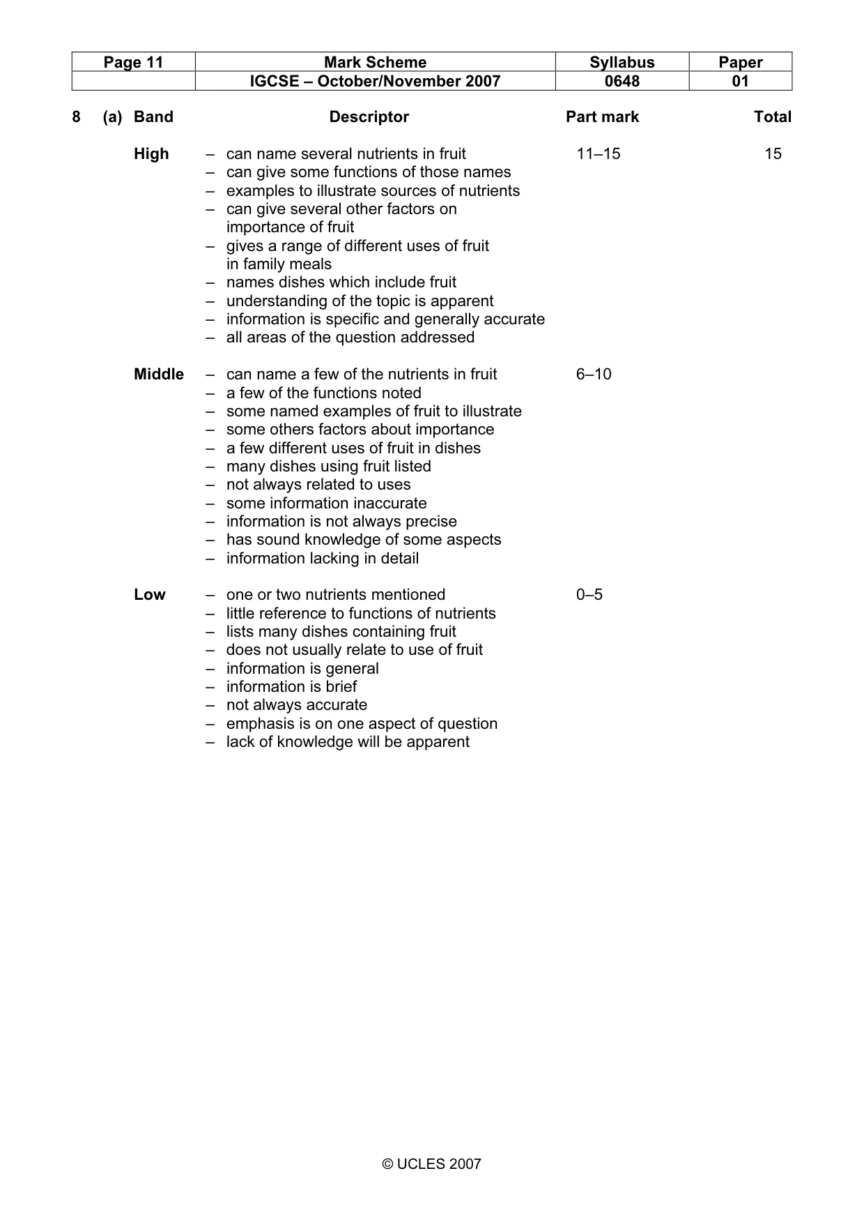 Mark scheme, page 11 of 13