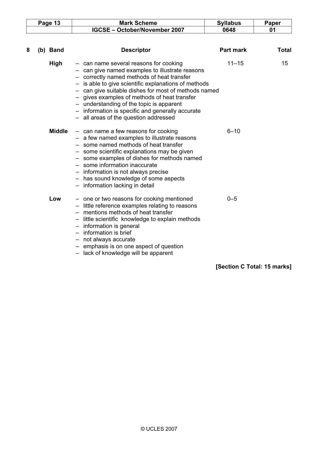Mark scheme, page 13 of 13
