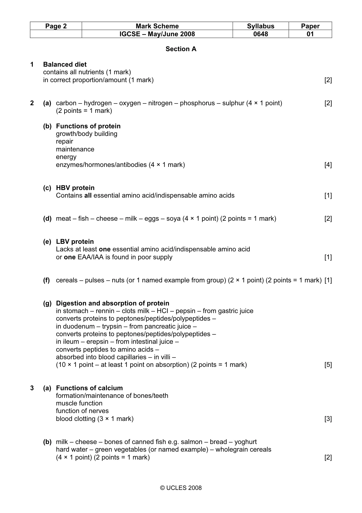 Mark scheme, page 2 of 11