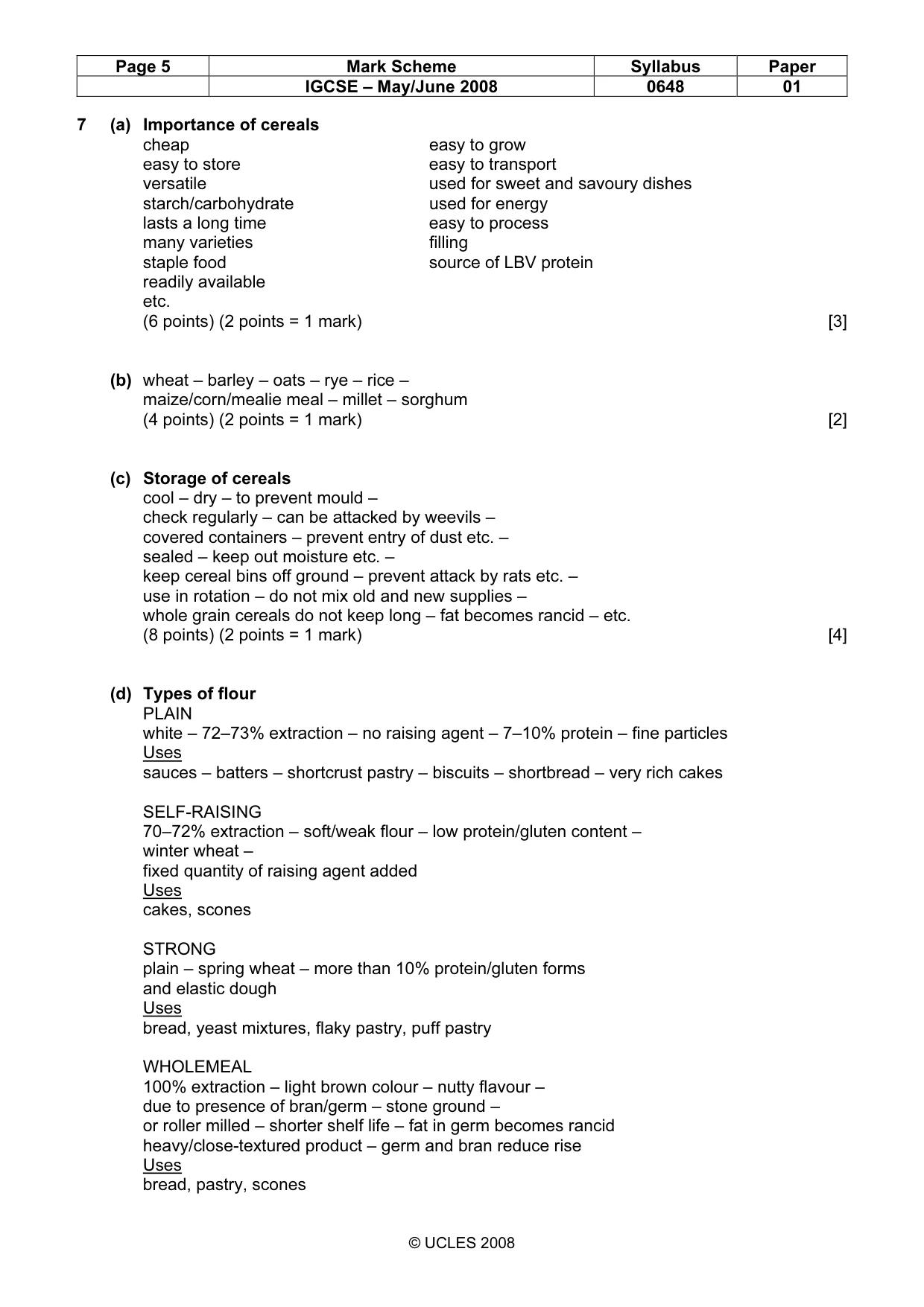 Mark scheme, page 5 of 11