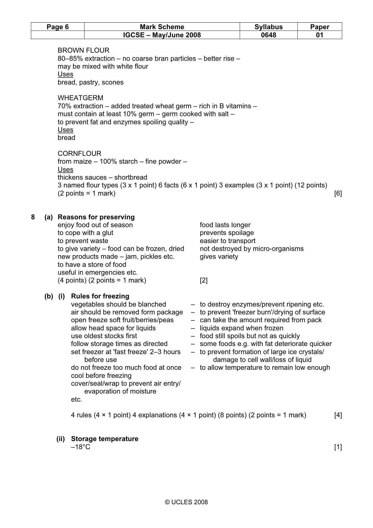 Mark scheme, page 6 of 11