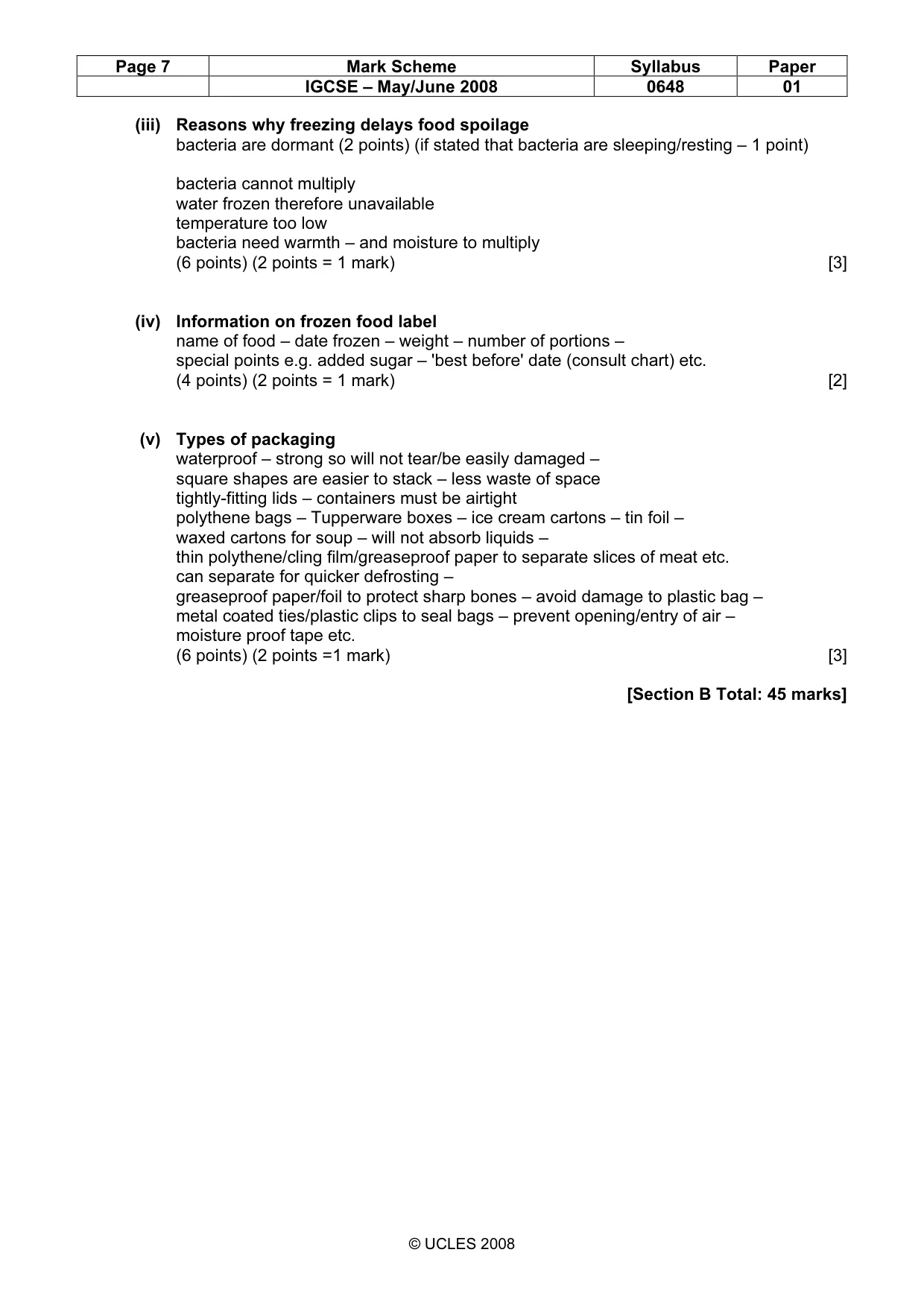 Mark scheme, page 7 of 11
