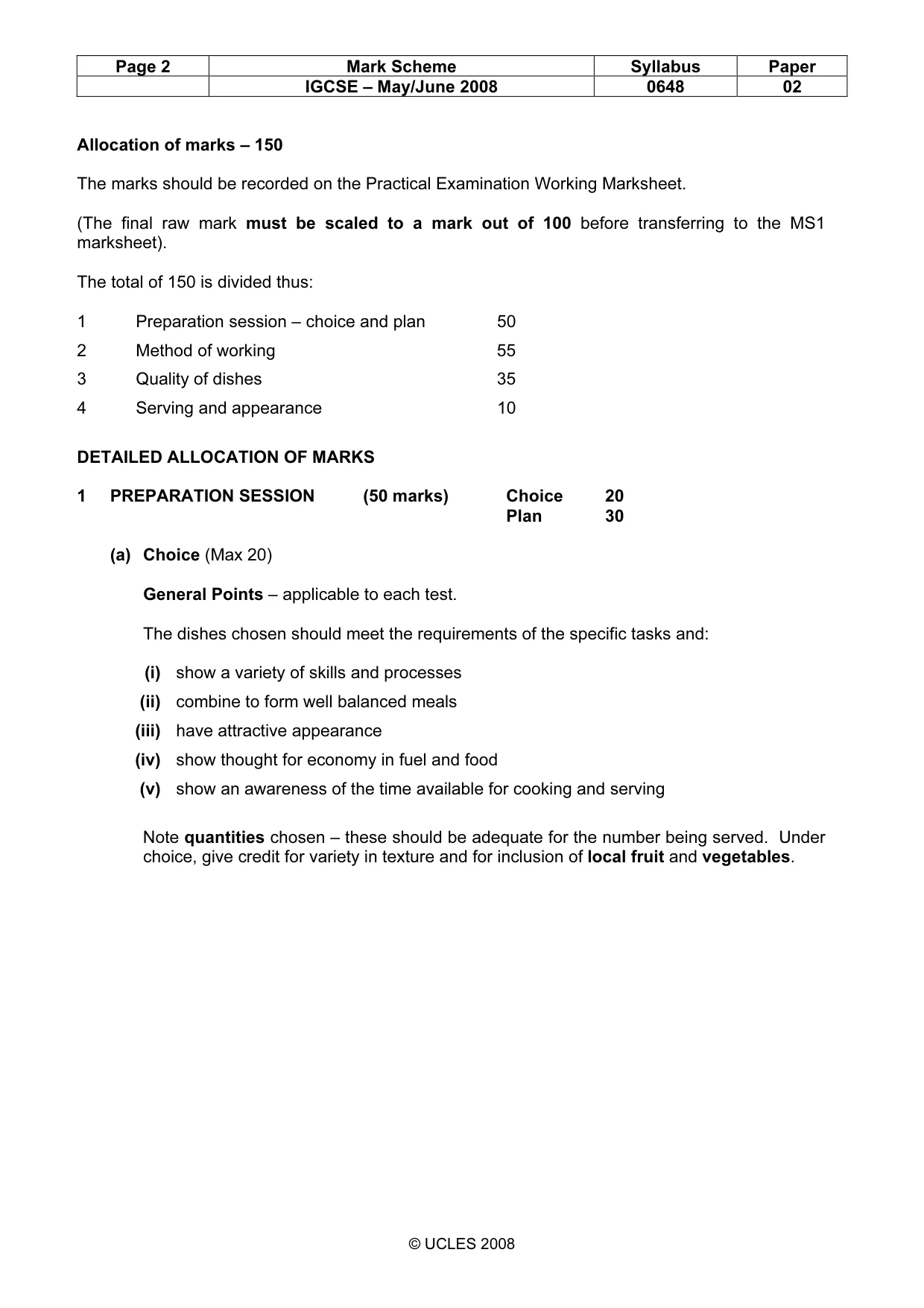 Mark scheme, page 2 of 7