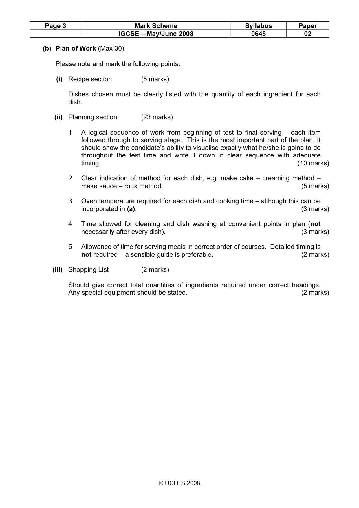 Mark scheme, page 3 of 7