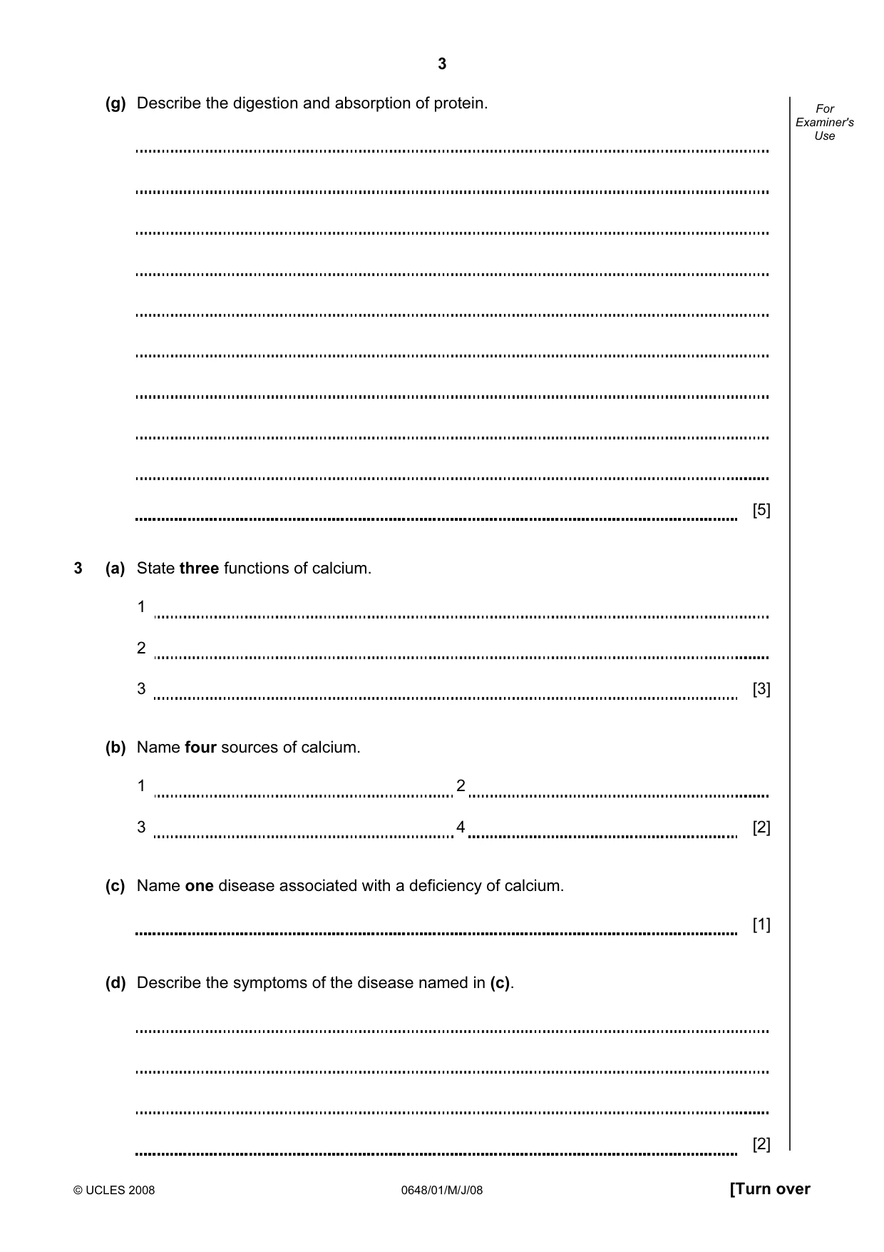 Cambridge IGCSE Food and Nutrition 0648 2008 May/June Paper 1 · Variant 1 question paper, page 3 of 16