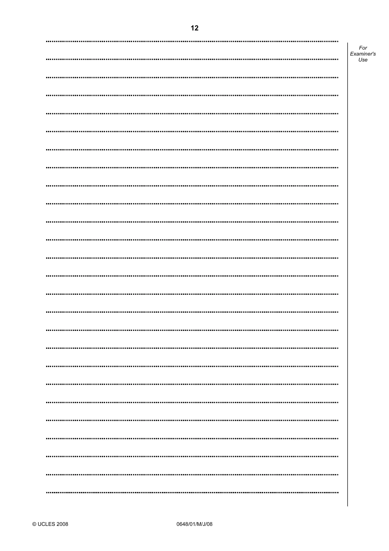 Cambridge IGCSE Food and Nutrition 0648 2008 May/June Paper 1 · Variant 1 question paper, page 12 of 16