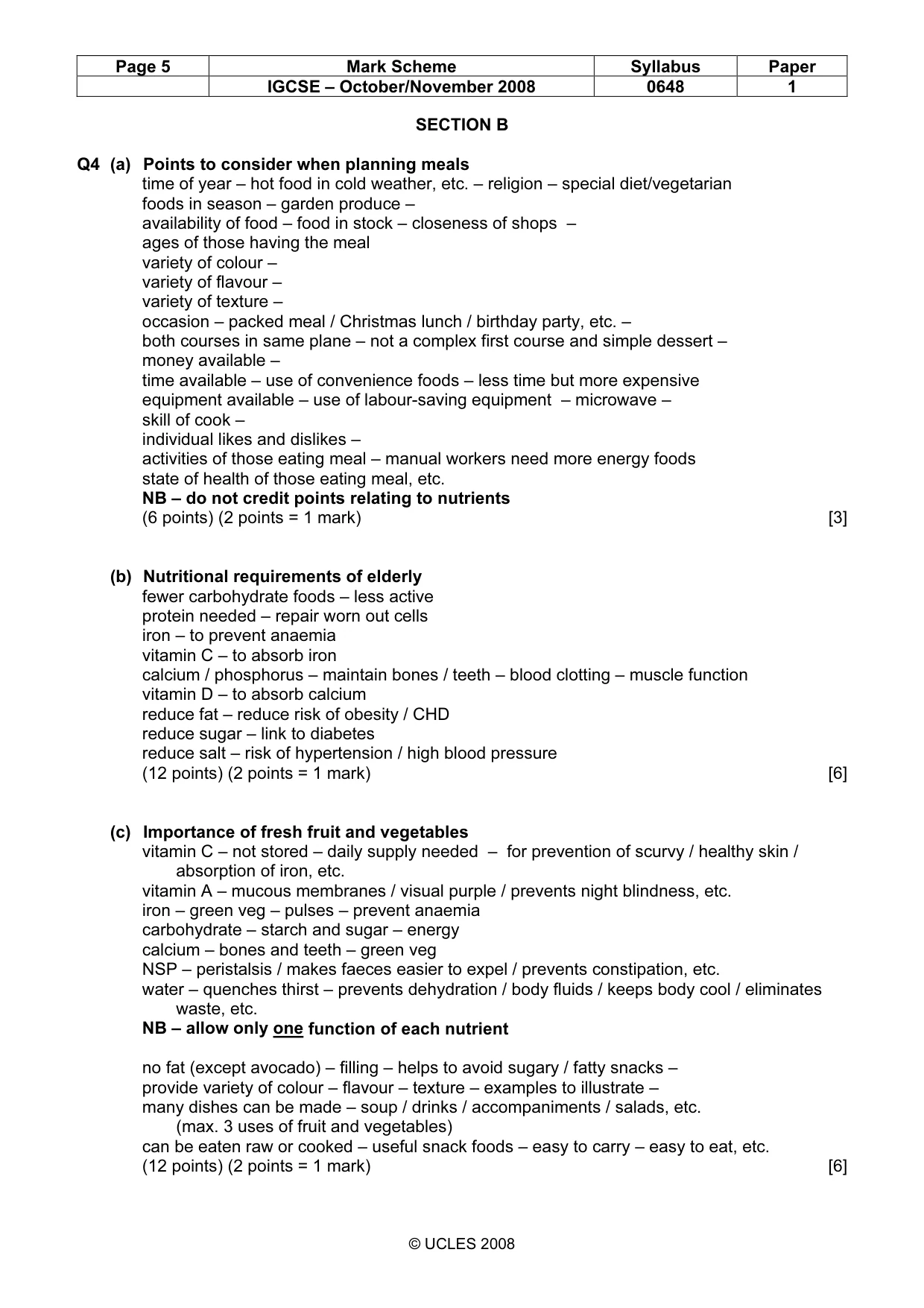 Mark scheme, page 5 of 13