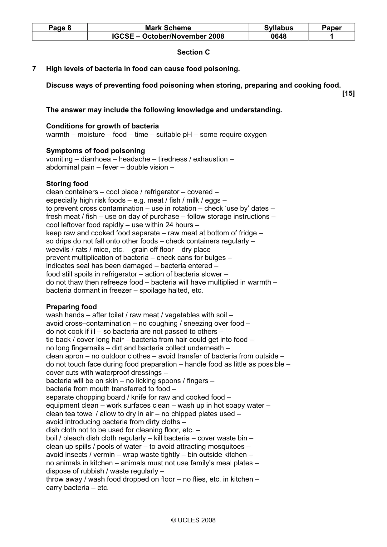 Mark scheme, page 8 of 13