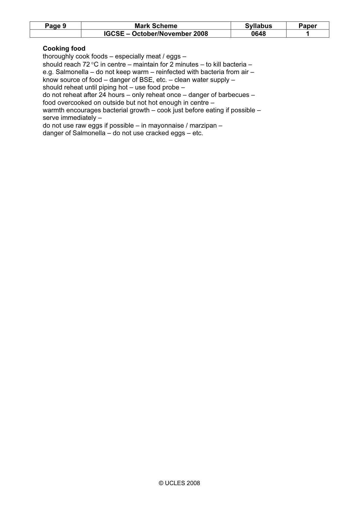 Mark scheme, page 9 of 13