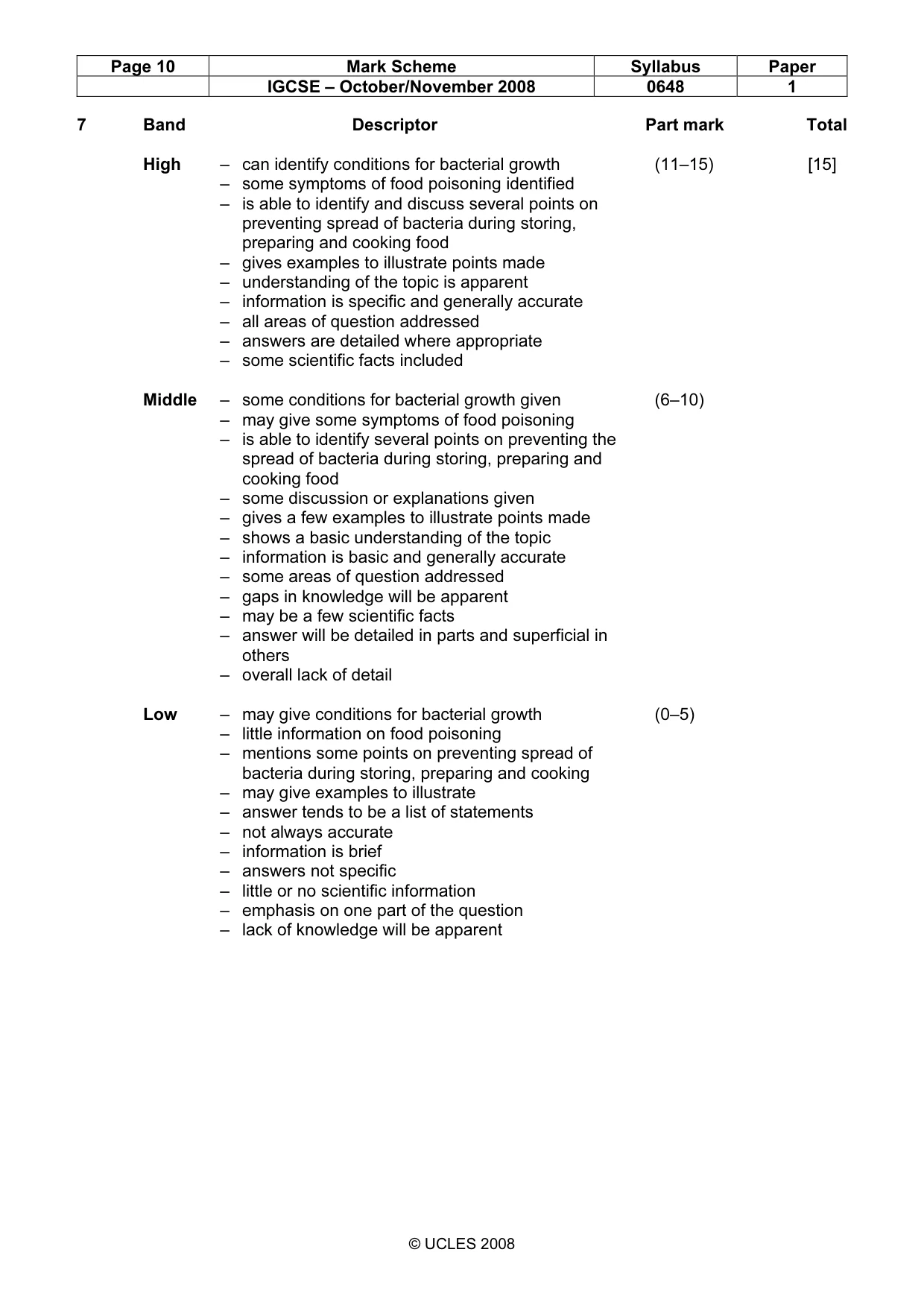 Mark scheme, page 10 of 13