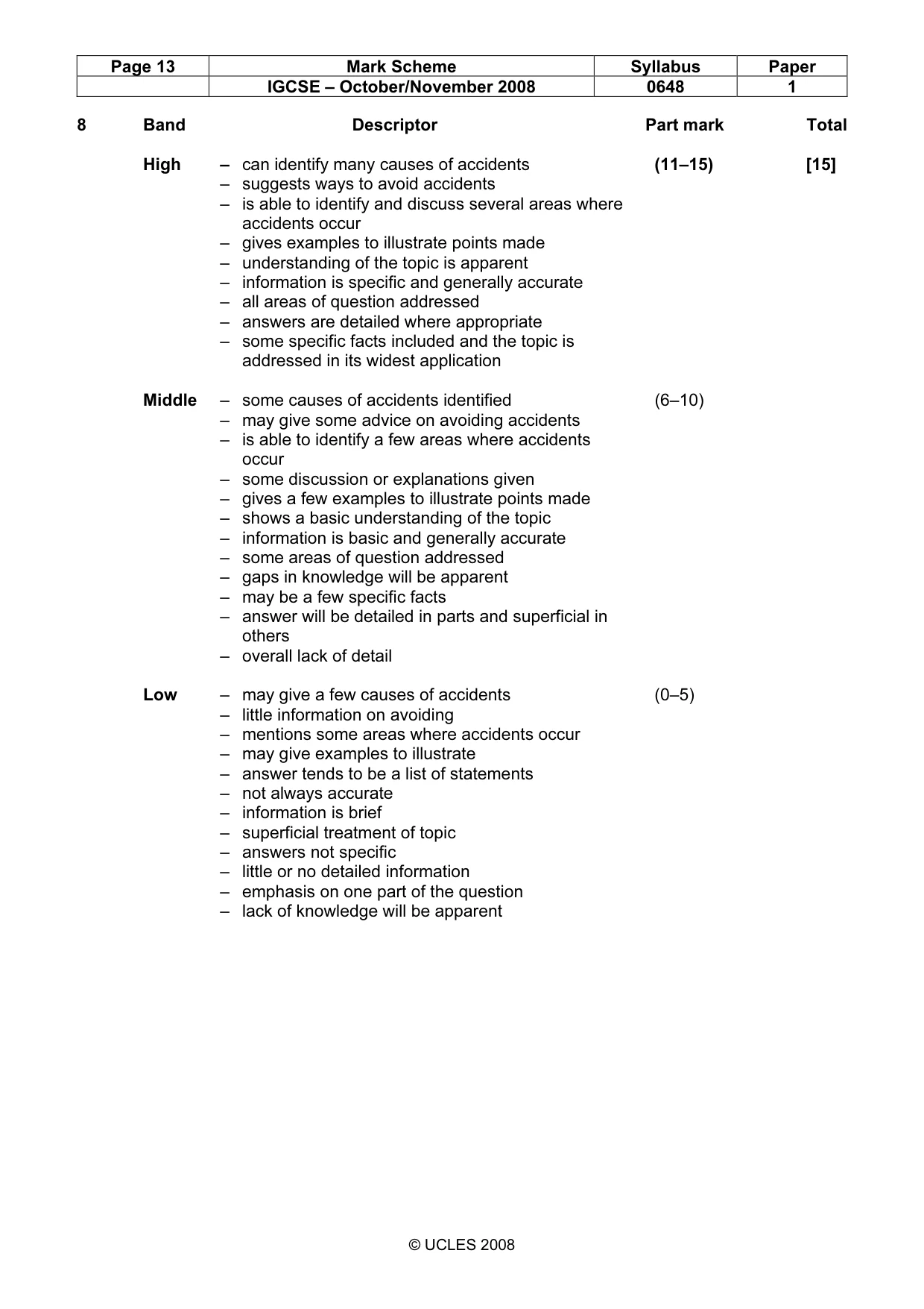 Mark scheme, page 13 of 13