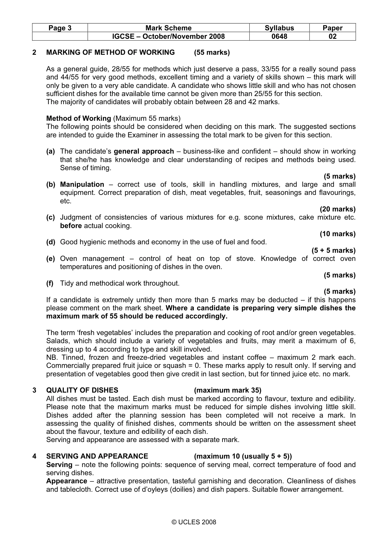 Mark scheme, page 3 of 4