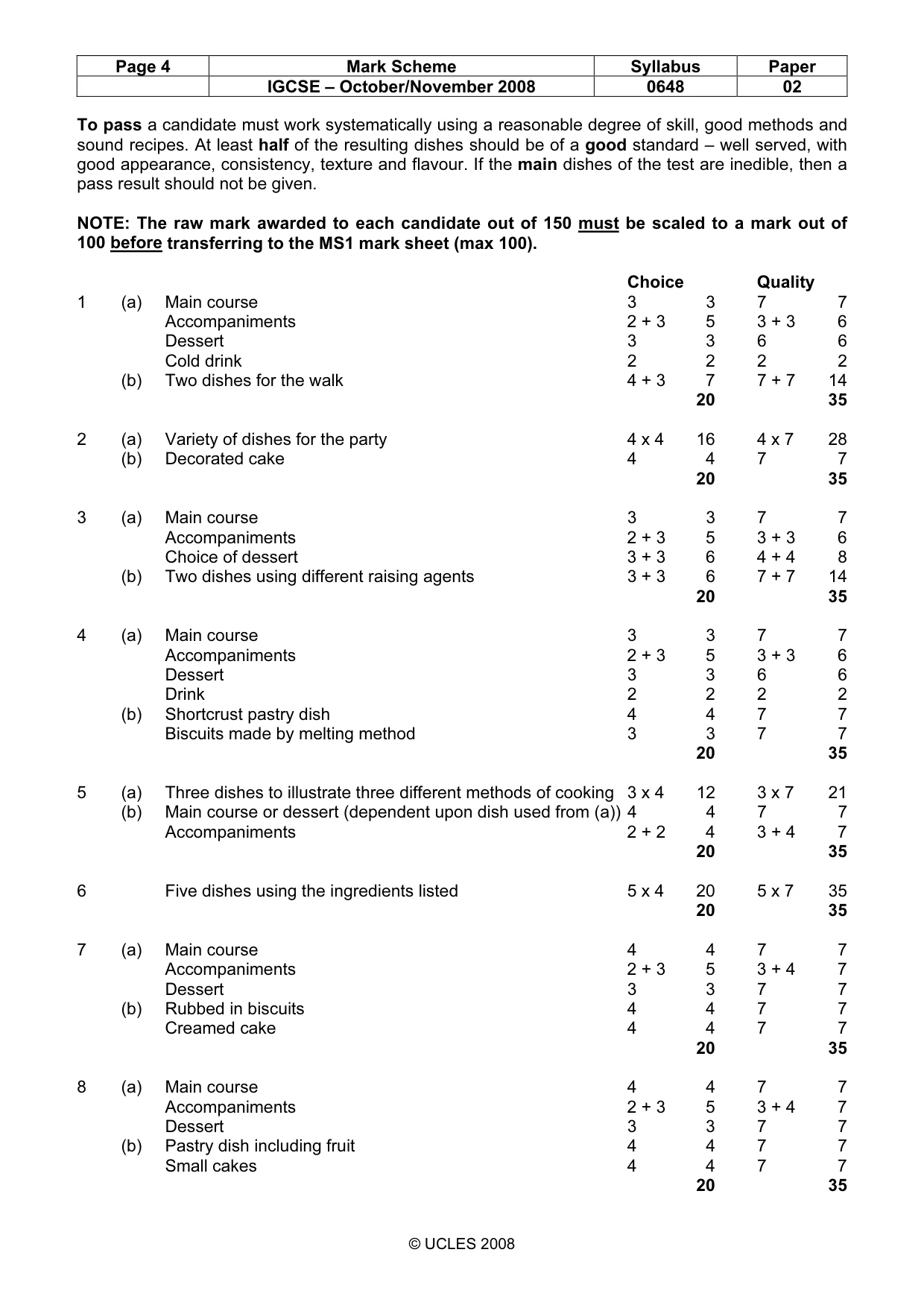 Mark scheme, page 4 of 4
