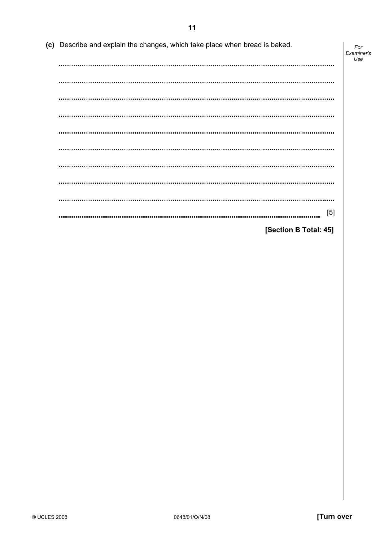 Cambridge IGCSE Food and Nutrition 0648 2008 Oct/Nov Paper 1 · Variant 1 question paper, page 11 of 16